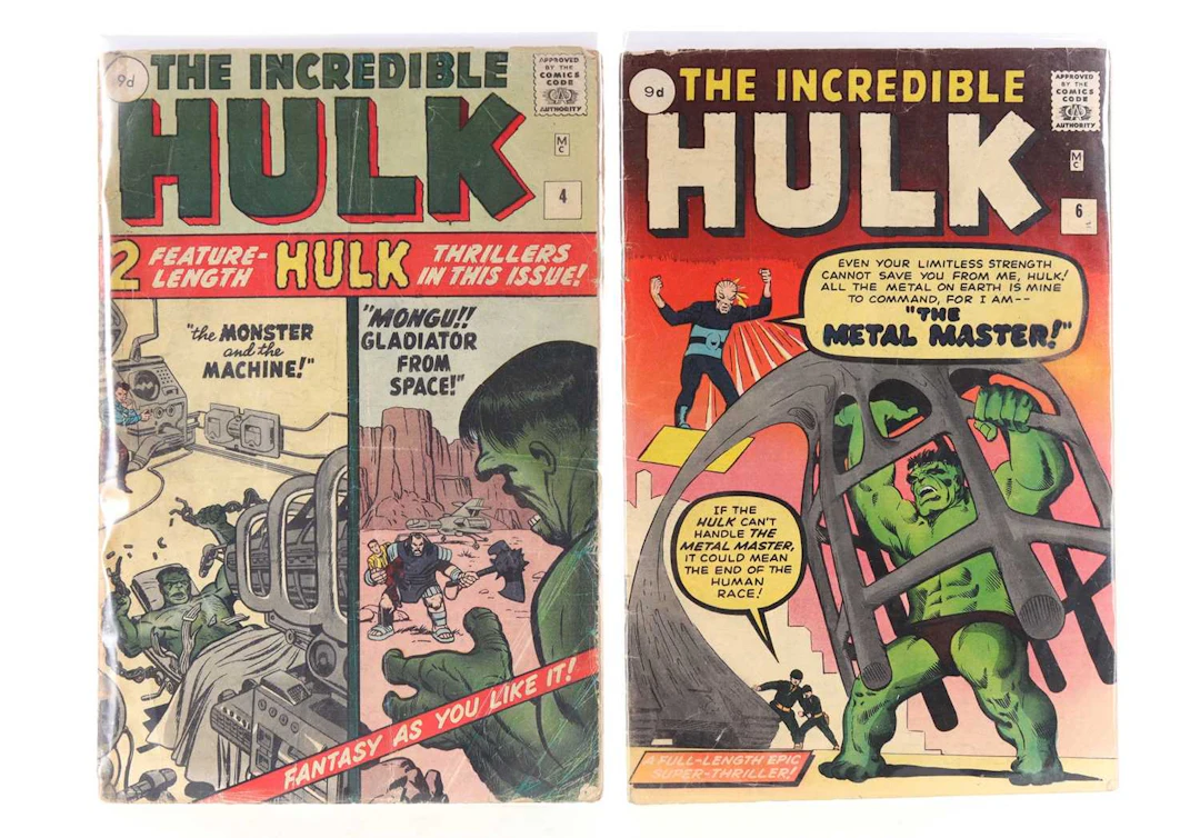 THE INCREDIBLE HULK ISSUES. 4 & 6 - MARVEL EARLY SILVER AGE ISSUES 1962-1963