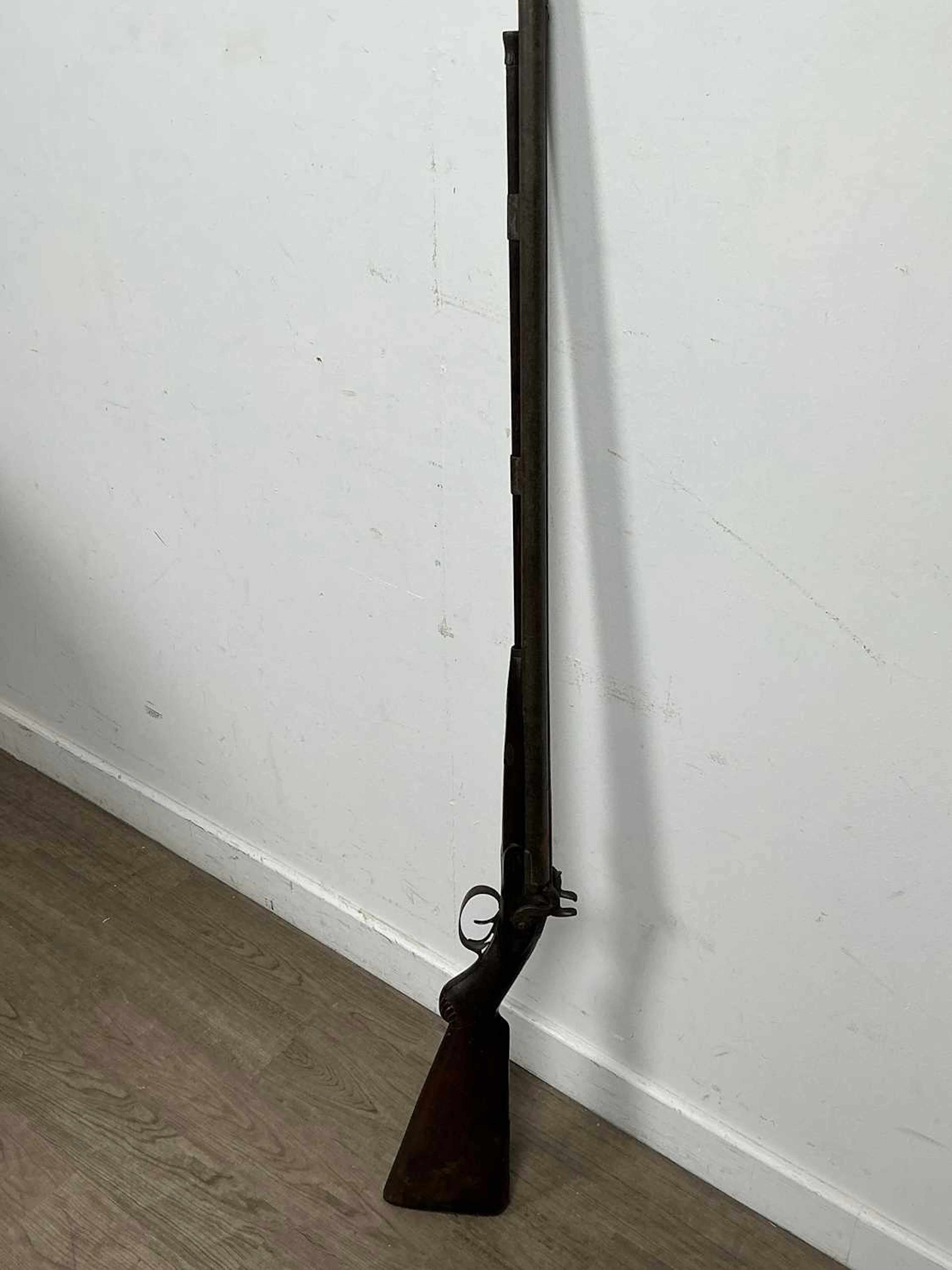 PERCUSSION DOUBLE BARREL SPORTING GUN MID/LATE 19TH CENTURY