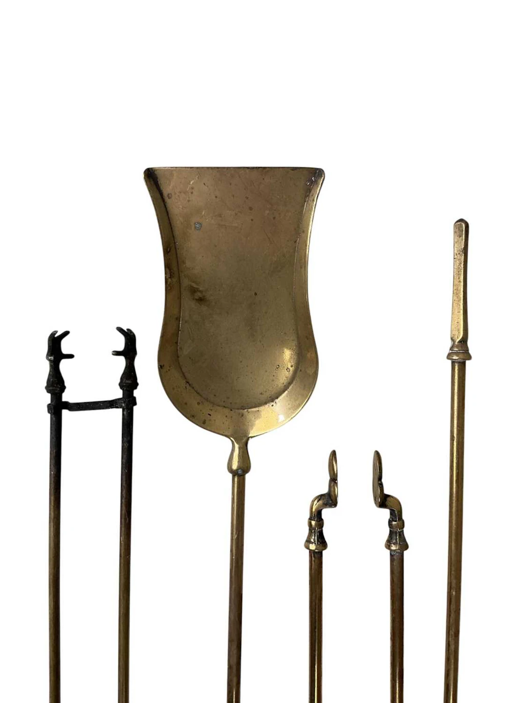 BRASS FIRESIDE COMPANION SET EARLY 20TH CENTURY