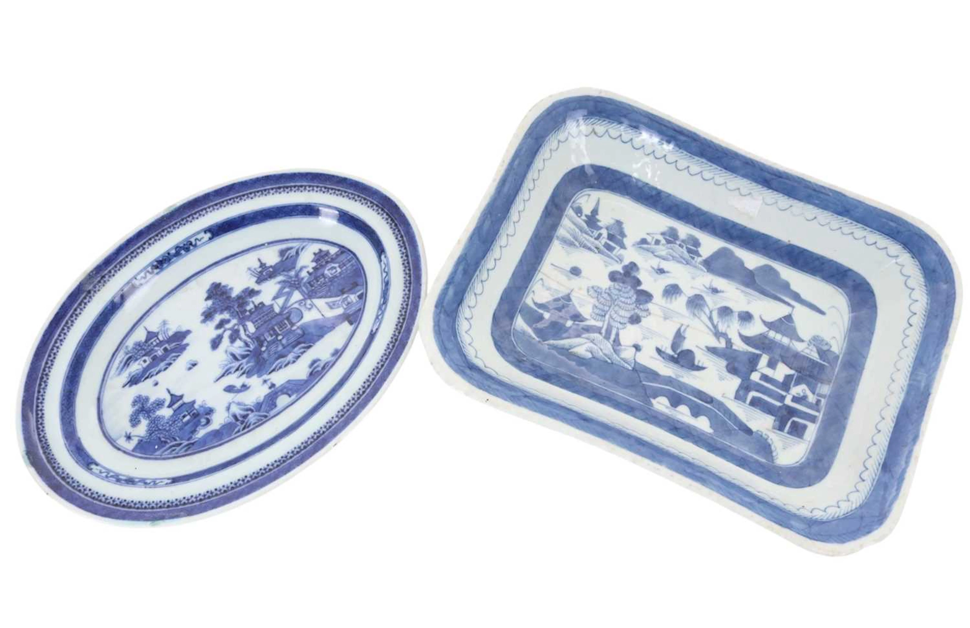 GROUP OF CHINESE BLUE AND WHITE PORCELAIN LATE 19TH CENTURY