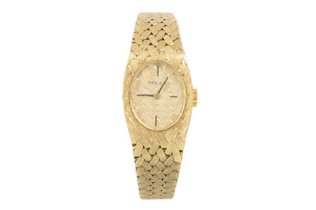 ROLEX FOURTEEN CARAT GOLD MANUAL WIND WRIST WATCH