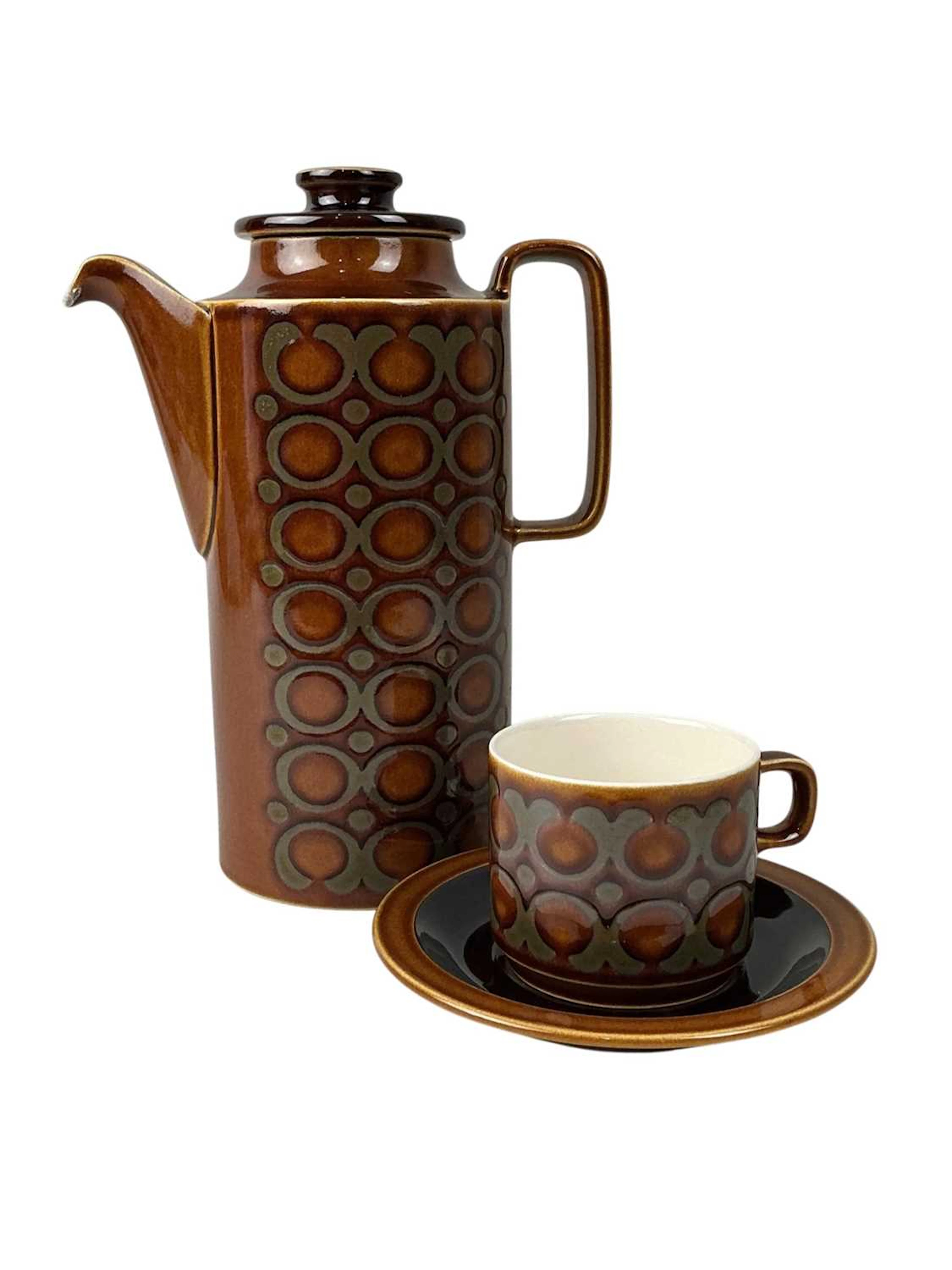 HORNSEA BRONTE POTTERY COFFEE SERVICE MID 20TH CENTURY
