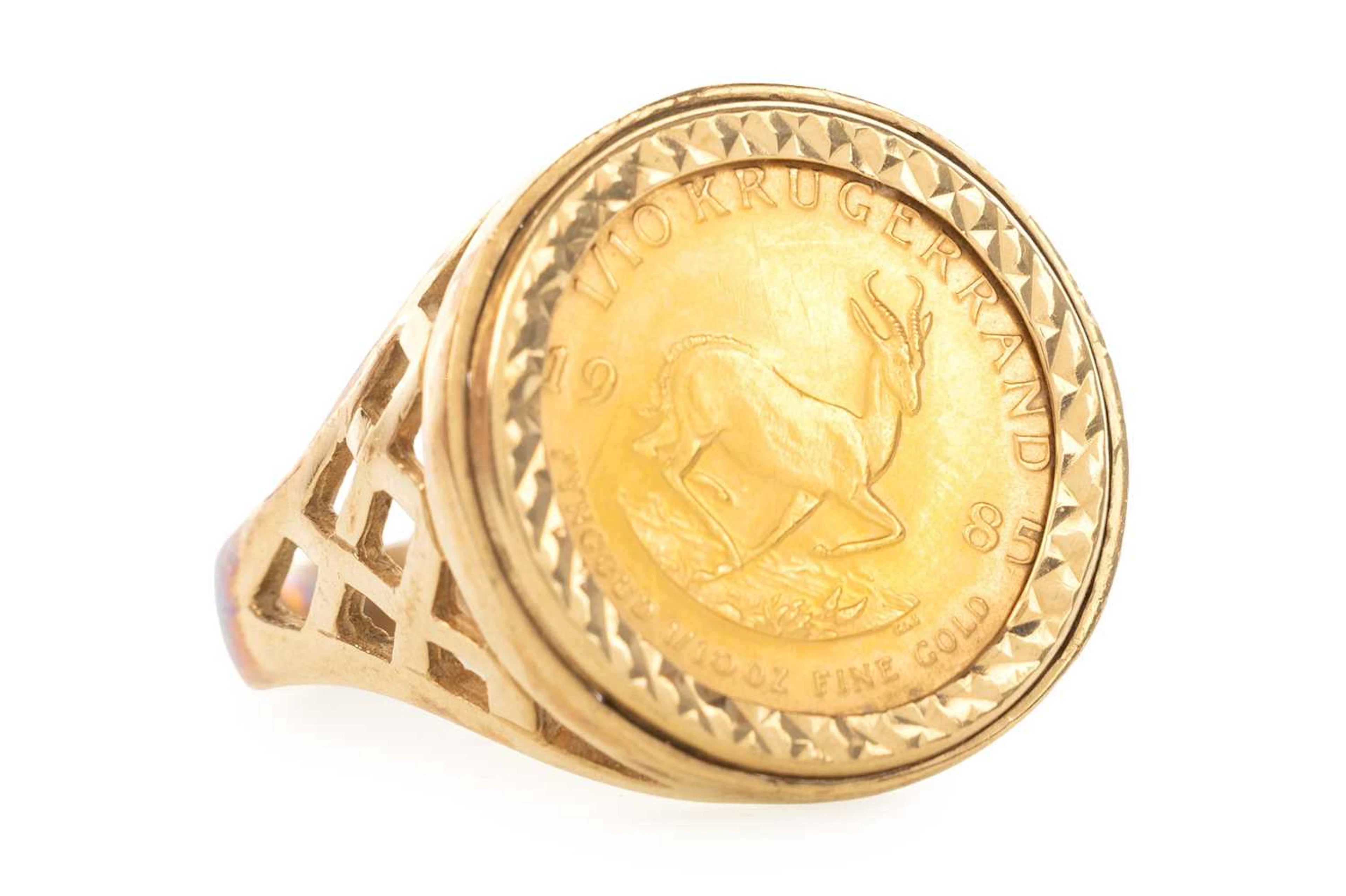 GOLD 1/10oz KRUGERRAND RING 1985