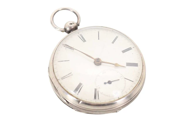 SILVER OPEN FACE POCKET WATCH EARLY 19TH CENTURY