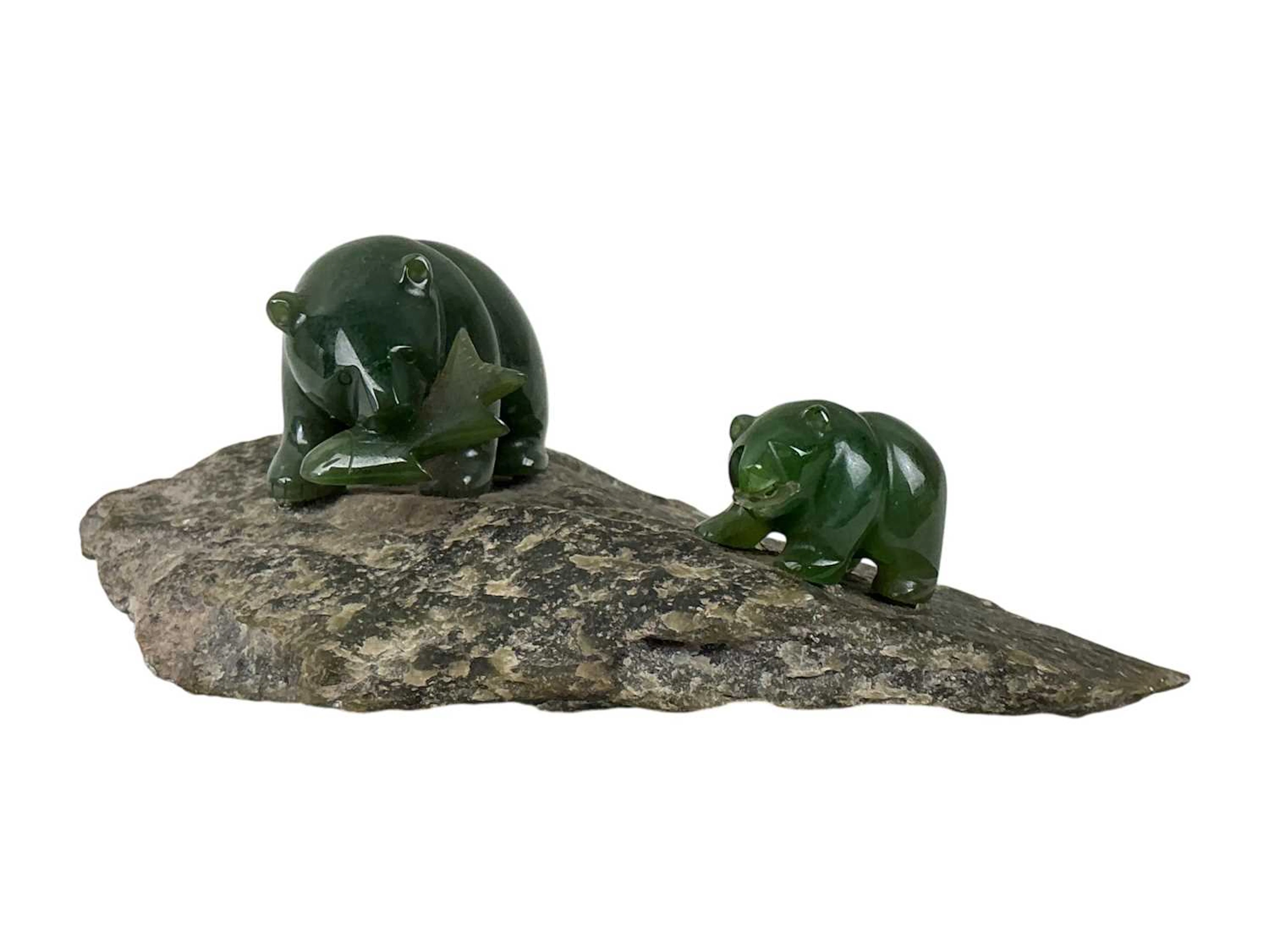 CANADIAN JADE ANIMAL GROUP MID/LATE 20TH CENTURY