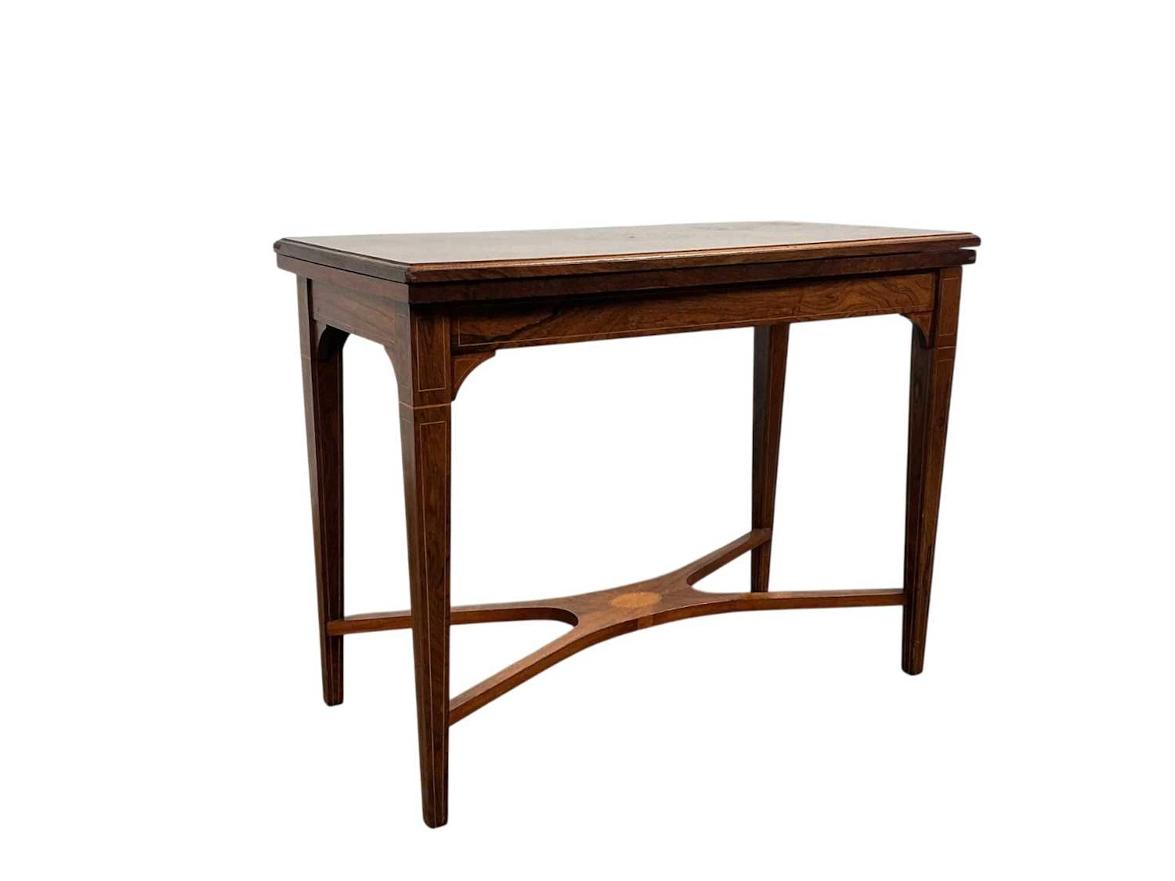 EDWARDIAN MAHOGANY TURNOVER TABLE EARLY 20TH CENTURY