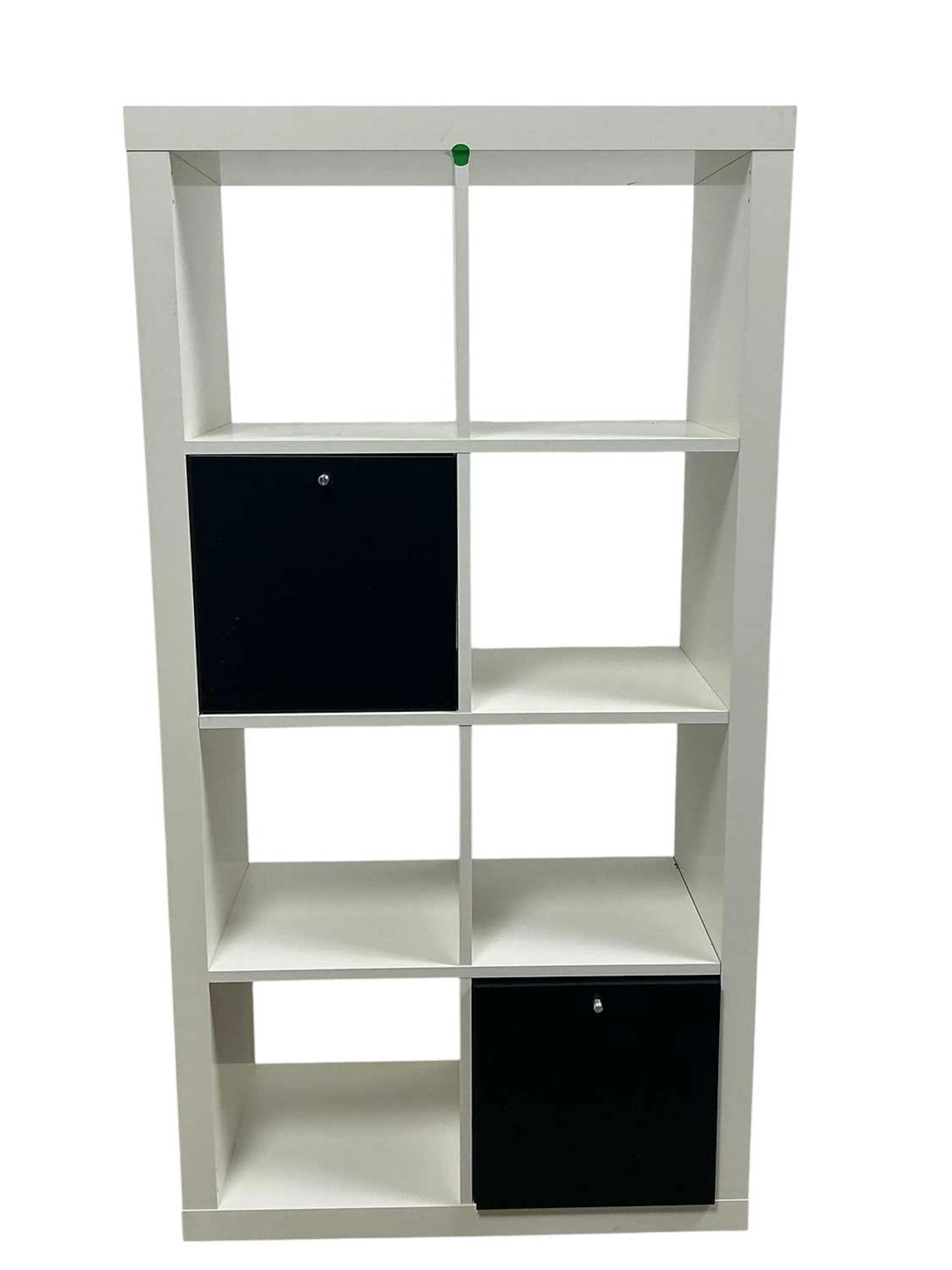 WHITE MELAMINE WALL UNIT, EARLY 21ST CENTURY AND A DRAWER CHEST
