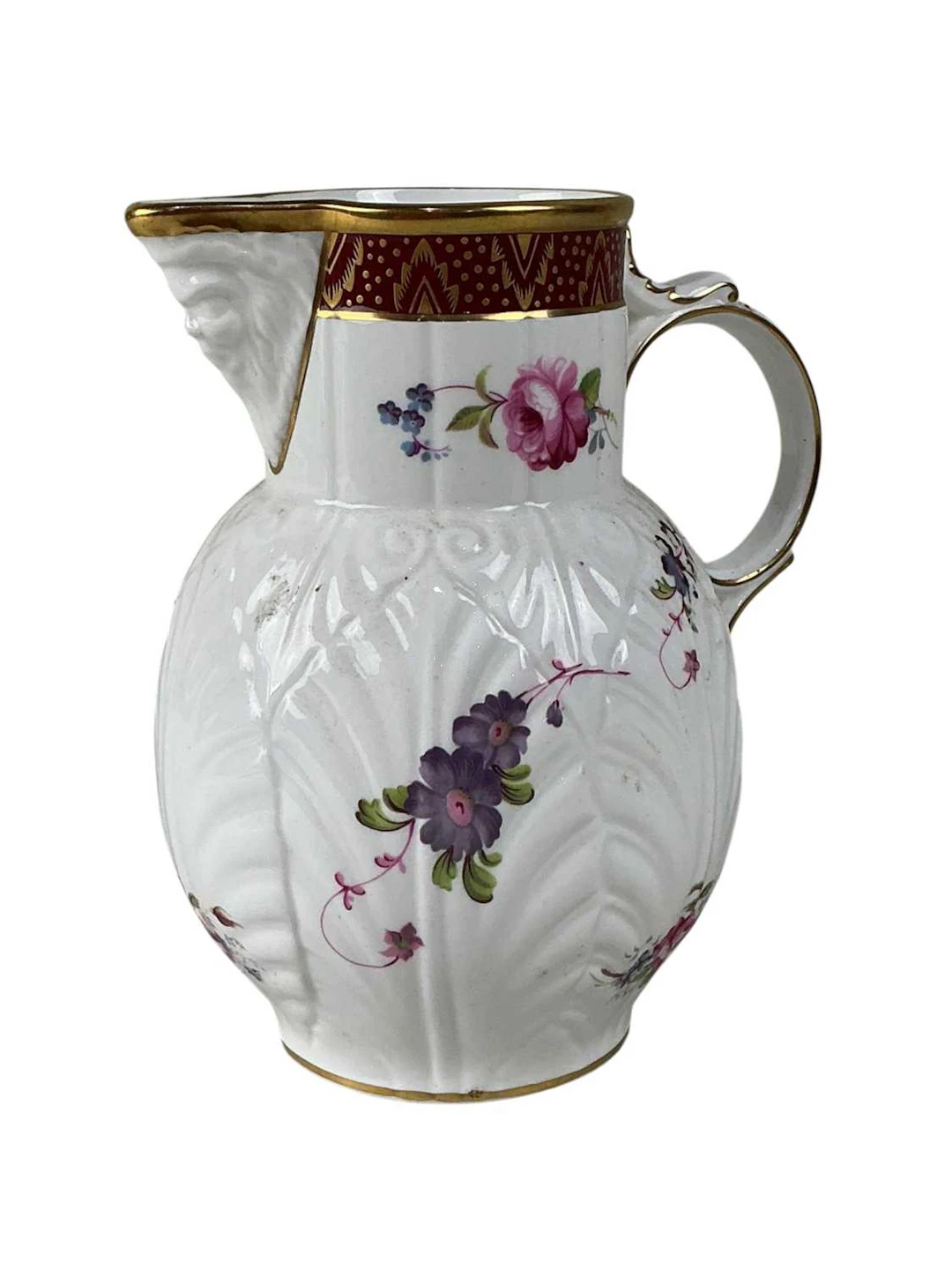 COALPORT REPRODUCTION 'CAUGHLEY MASK HEAD' JUG MID 20TH CENTURY