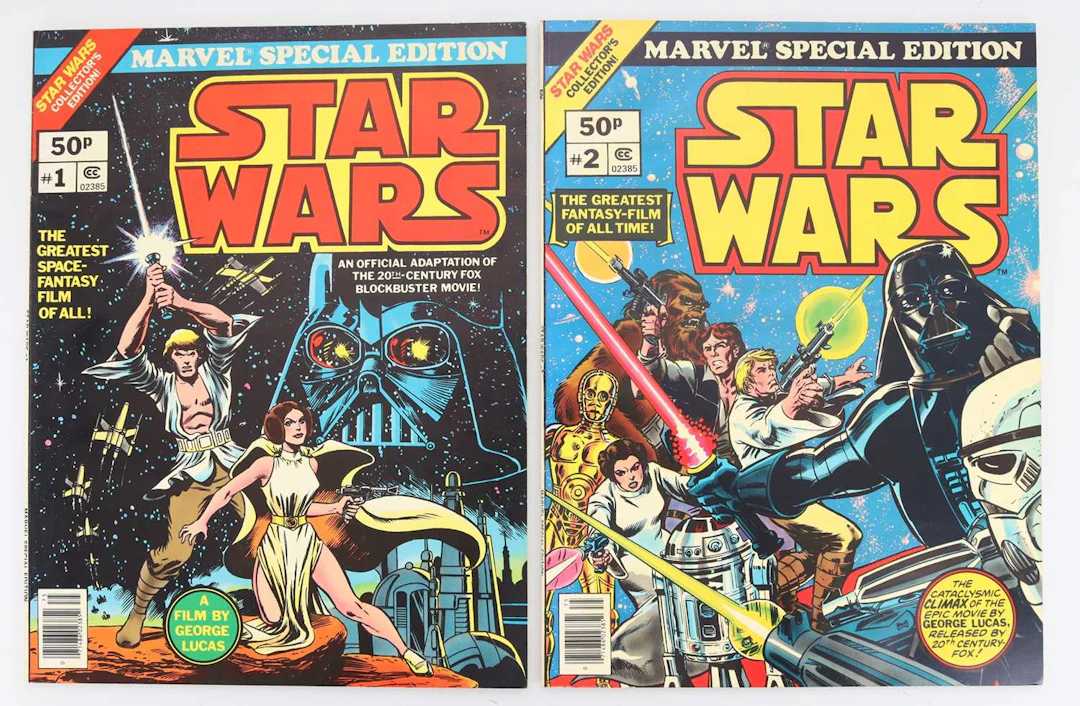 MARVEL STAR WARS-TWO OVERSIZED COMICS 1977