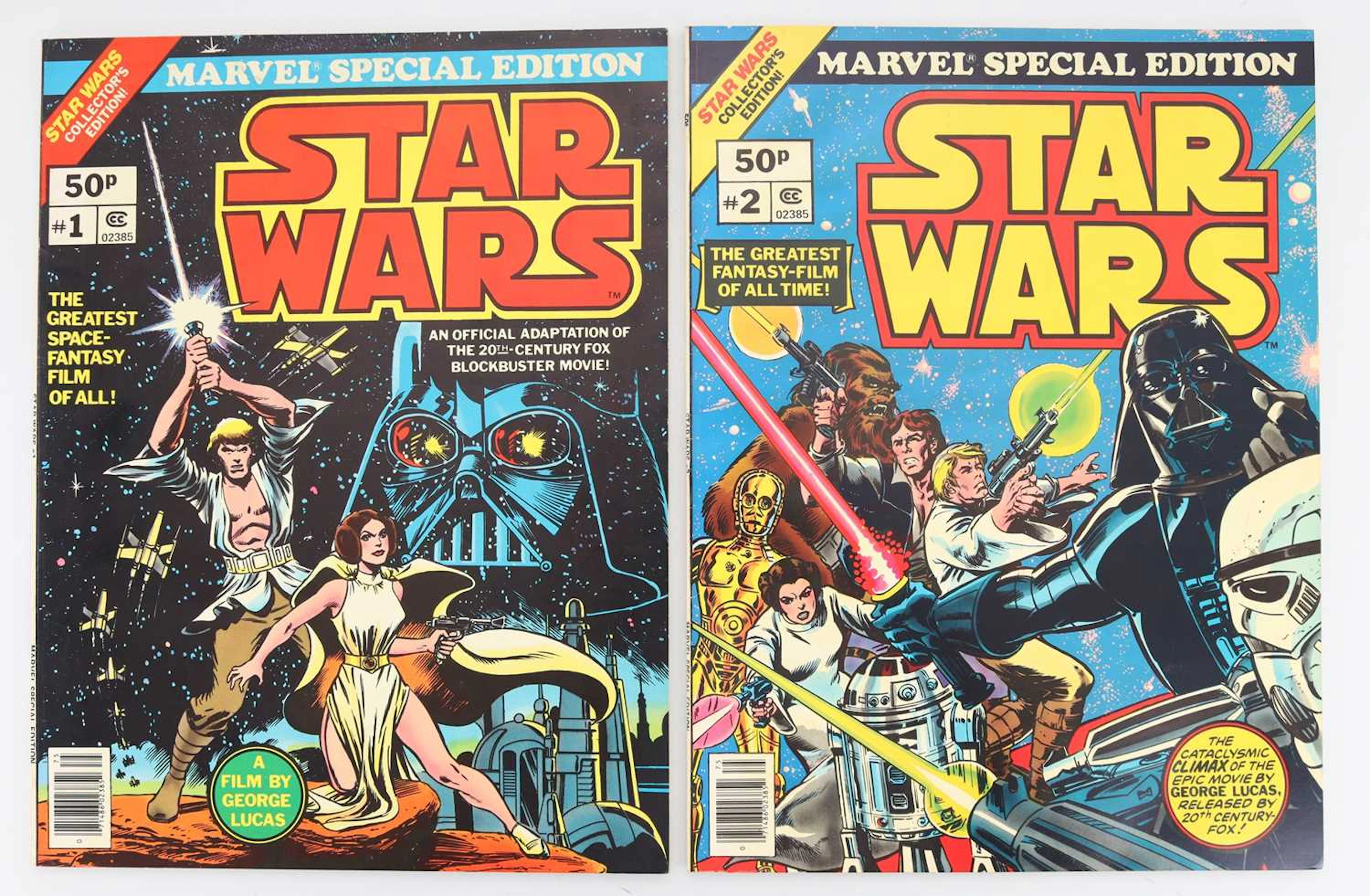MARVEL STAR WARS-TWO OVERSIZED COMICS 1977