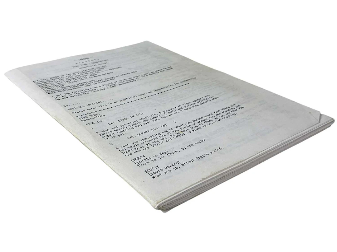 STAR TREK GENERATIONS UNOFFICIAL SCRIPT 1994