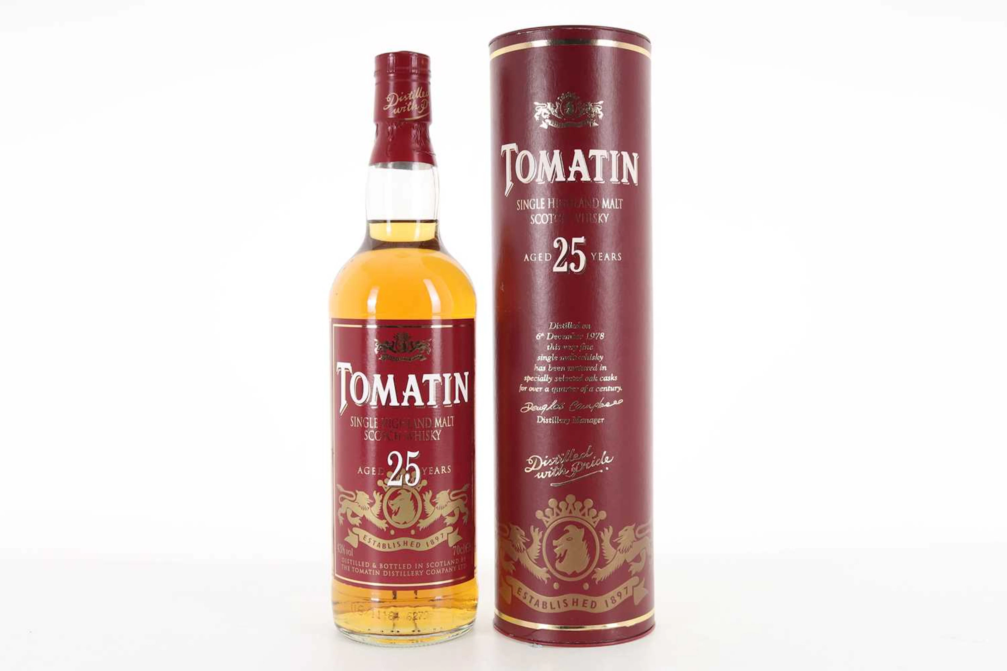 TOMATIN 25 YEAR OLD HIGHLAND SINGLE MALT