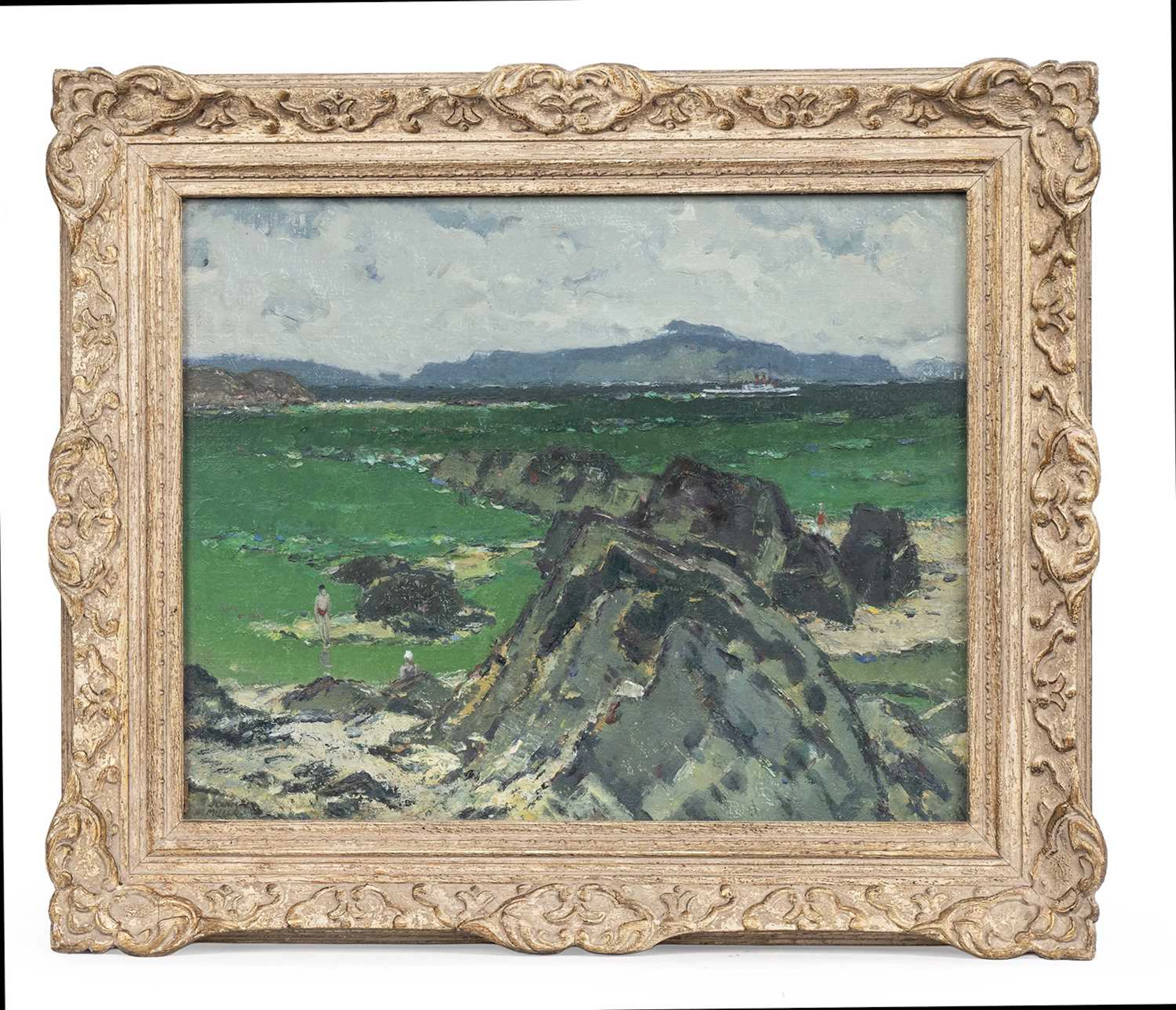 * JOHN MILLER RSA PRSW (SCOTTISH 1911 - 1975) BATHERS, NORTH END, IONA