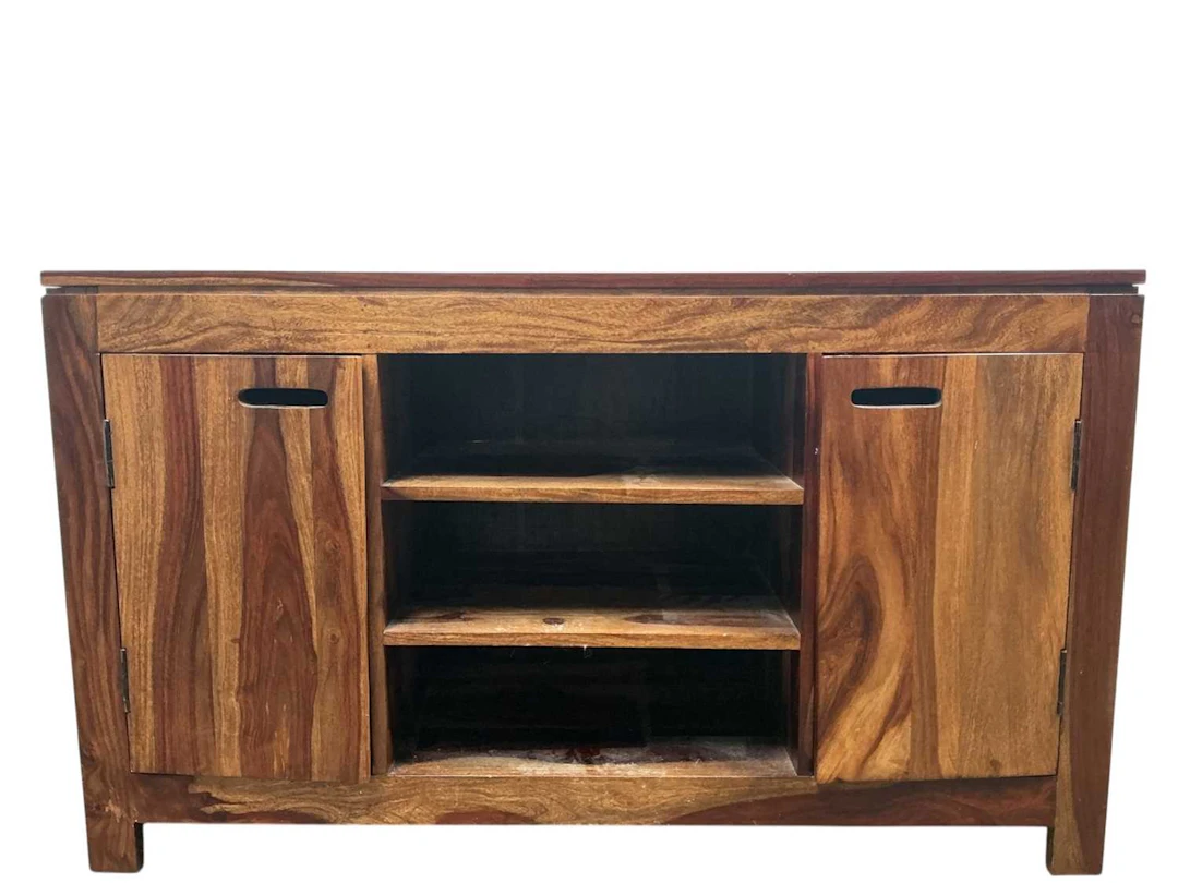 WALNUT DWARF SIDE CABINET LATE 20TH CENTURY