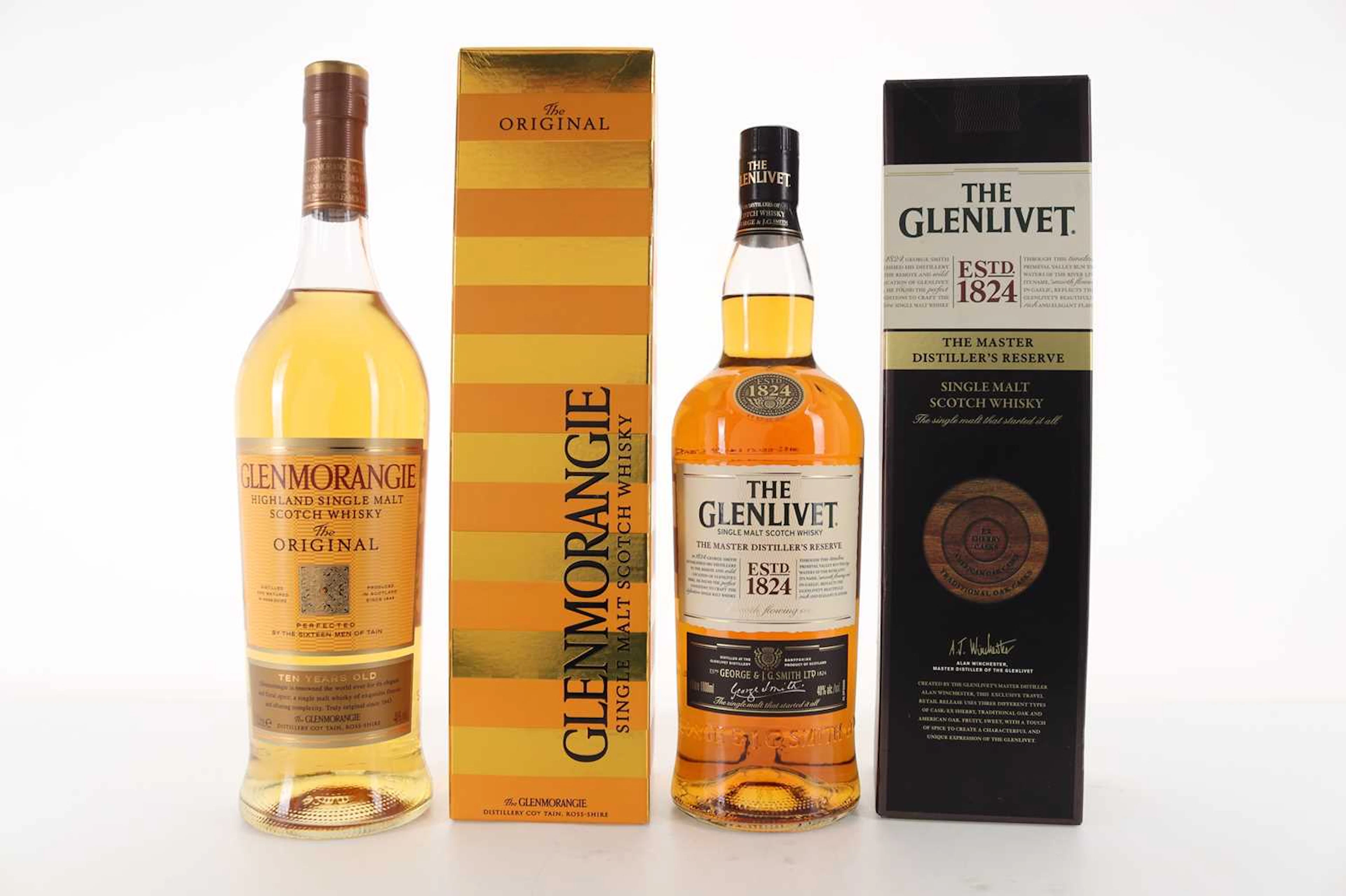 GLENMORANGIE 10 YEAR OLD 1L AND GLENLIVET MASTER DISTILLER'S RESERVE