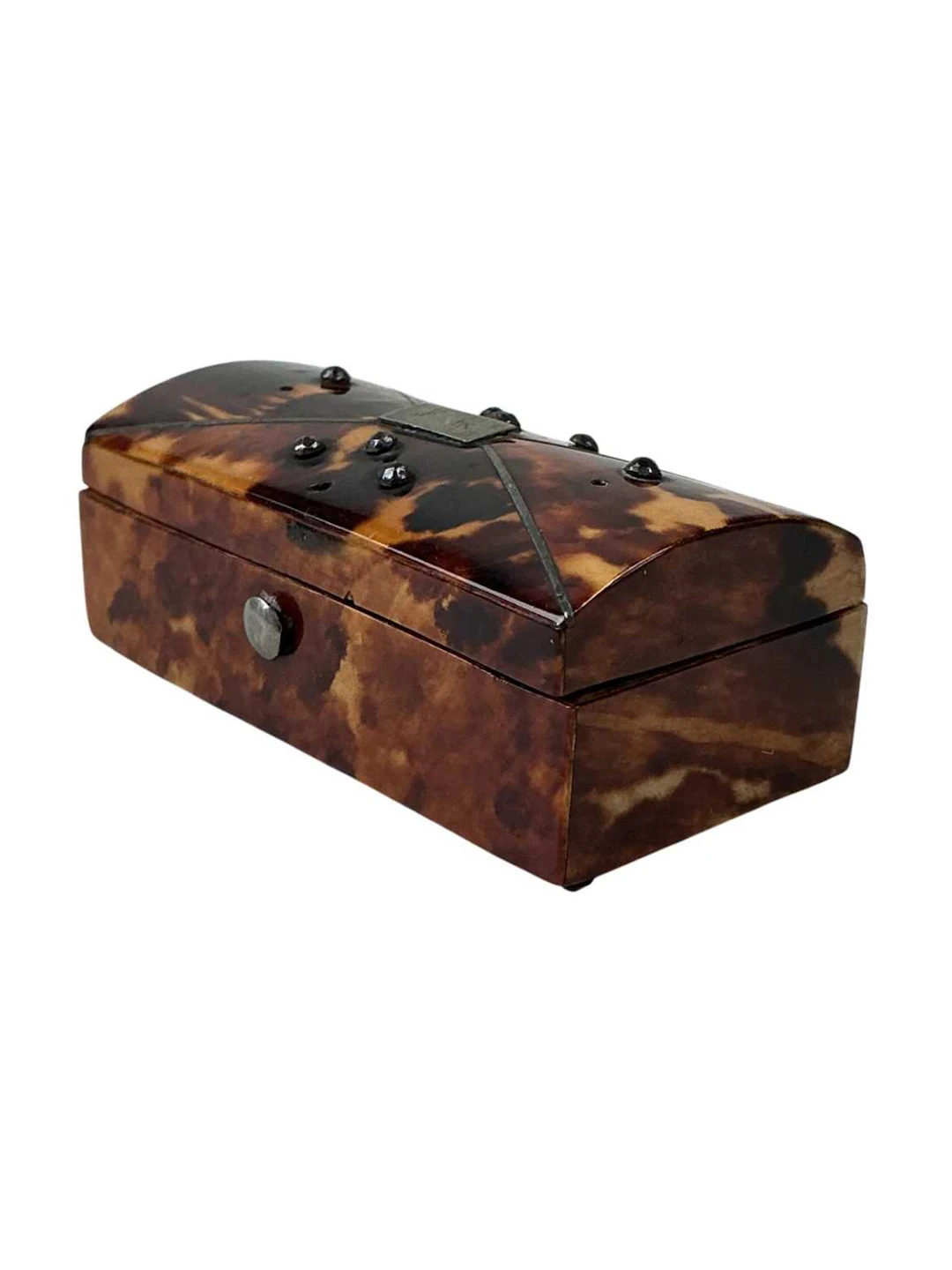 VICTORIAN TORTOISESHELL TRINKET BOX, LATE 19TH CENTURY ALONG WITH