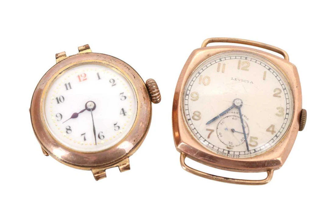 LEVICTA GOLD CASED MANUAL WIND WRIST WATCH, AND ANOTHER MID 20TH CENTURY