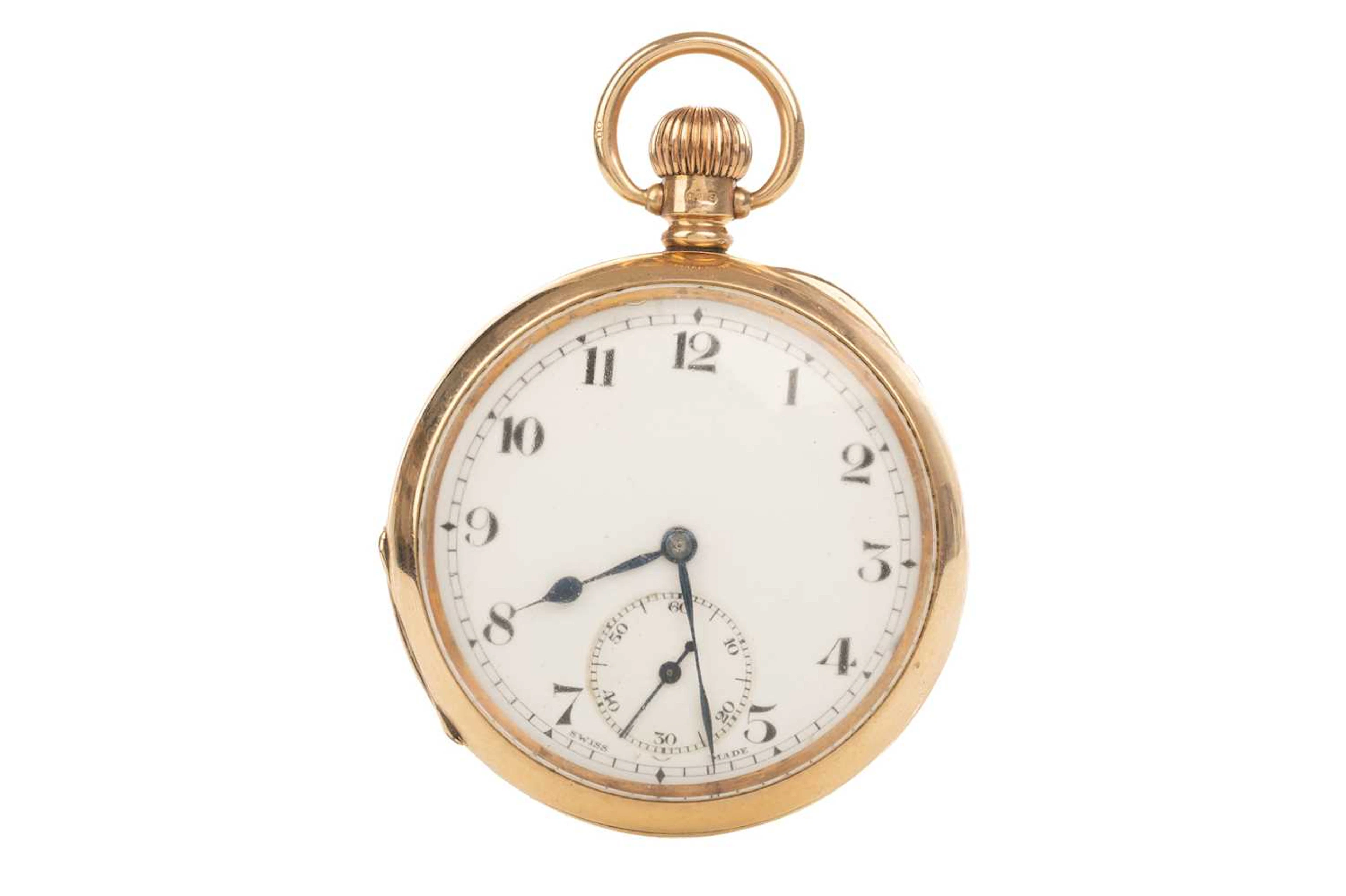 GOLD OPEN FACE POCKET WATCH LATE 19TH/EARLY 20TH CENTURY