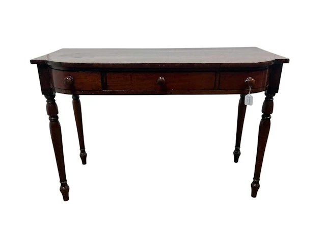 MAHOGANY BOWFRONT CONSOLE TABLE MID 19TH CENTURY
