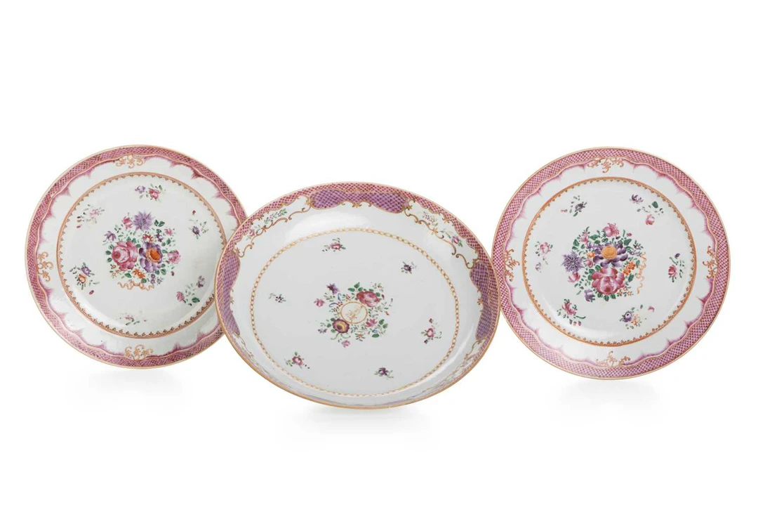 CHINESE FAMILLE ROSE DISH FOR THE PERSIAN MARKET QIANLONG PERIOD (1736 - 1795)