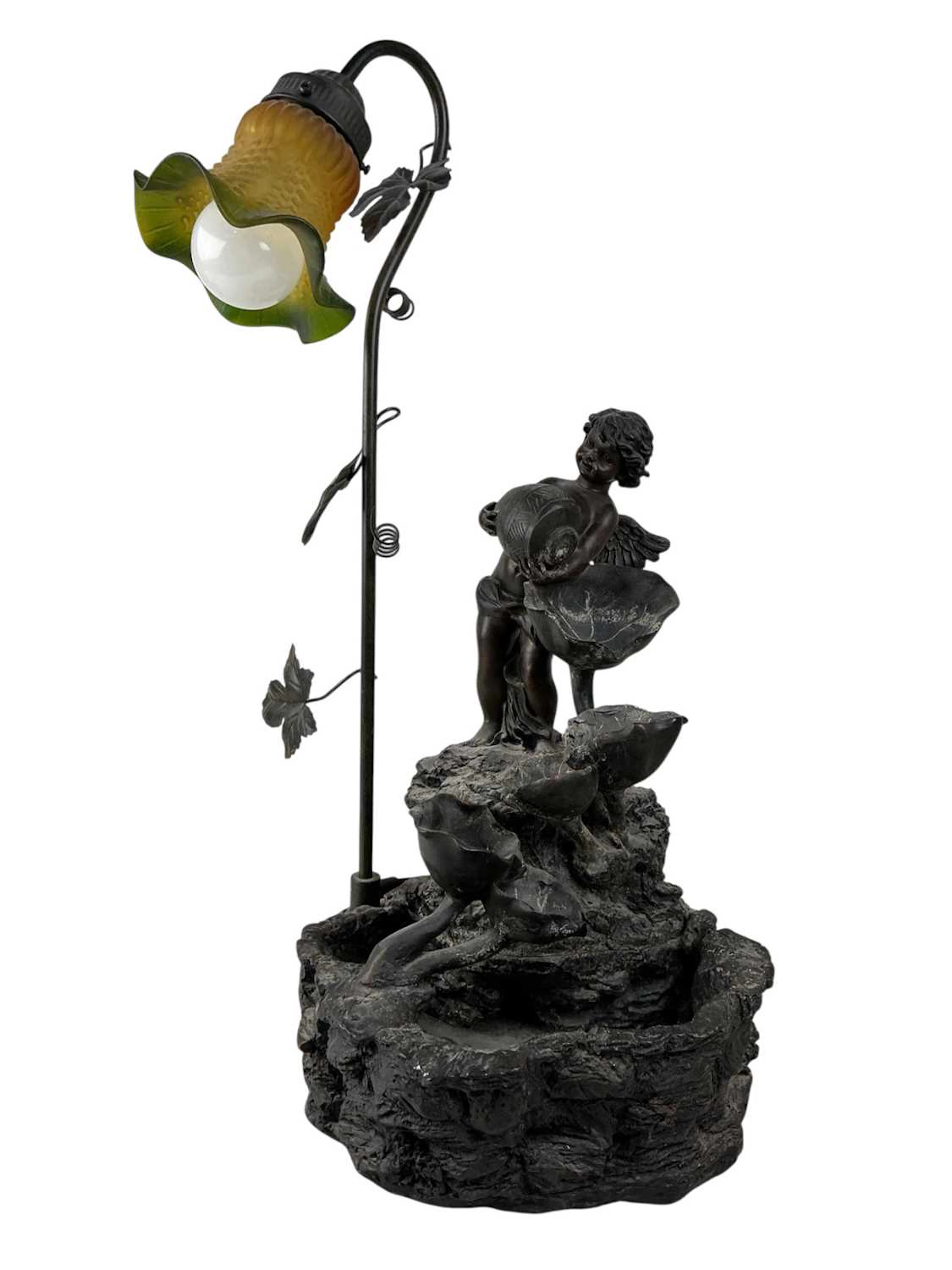MODERN CAST METAL AND RESIN TABLE LAMP EARLY 21ST CENTURY