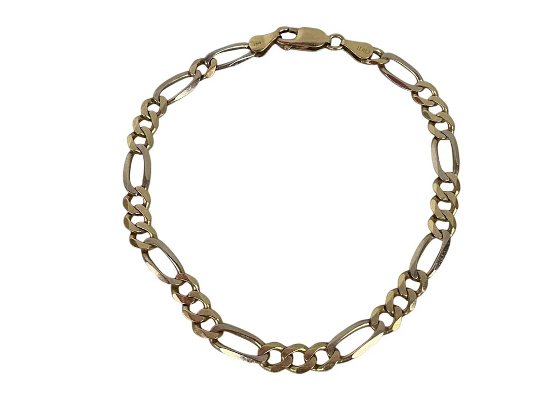 GOLD FIGARO LINK BRACELET LATE 20TH CENTURY