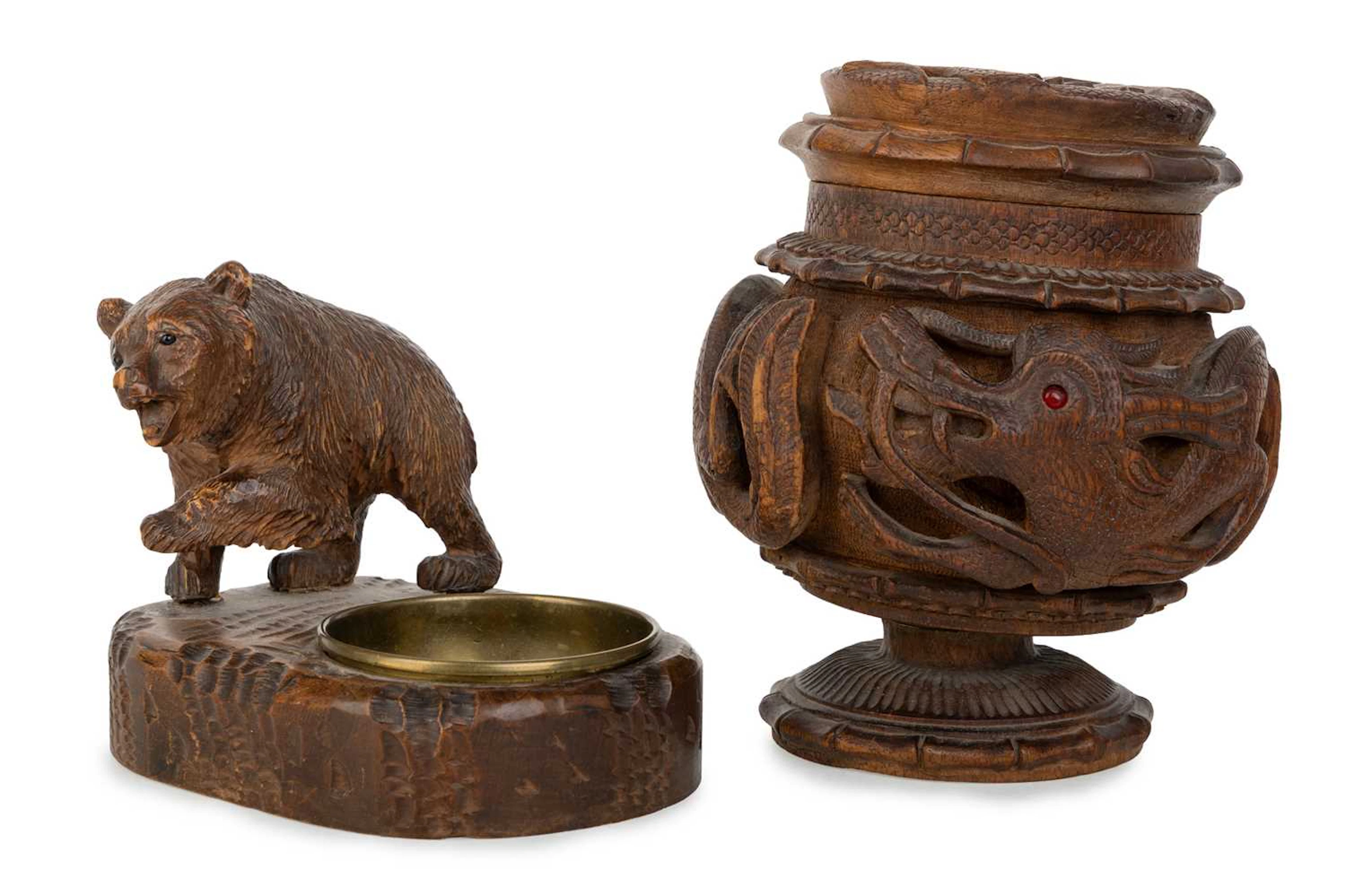 IN THE MANNER OF BLACK FOREST, FIGURAL PIN DISH EARLY 20TH CENTURY