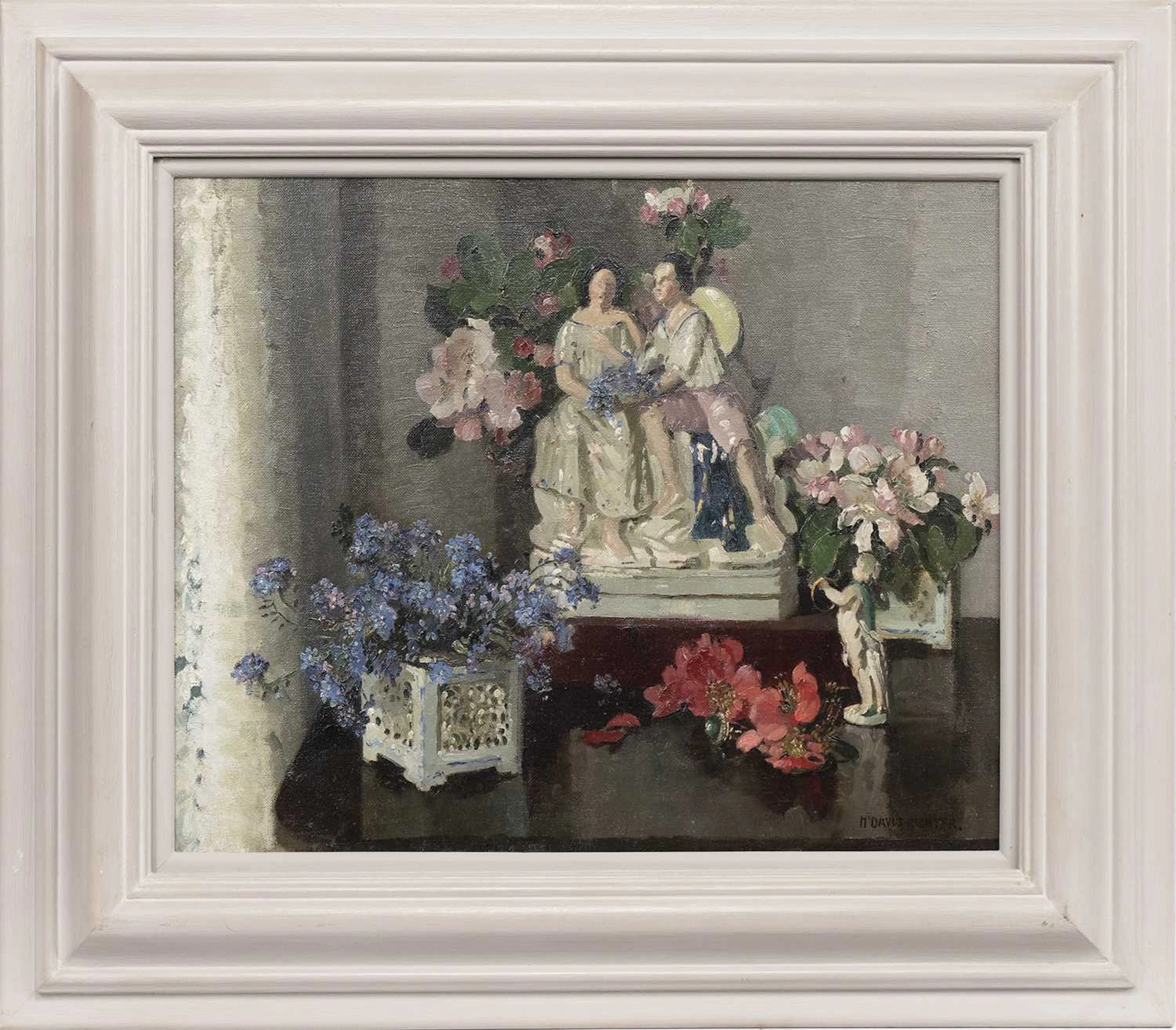 HERBERT DAVIS RICHTER (BRITISH 1874 - 1955) STILL LIFE WITH STAFFORDSHIRE