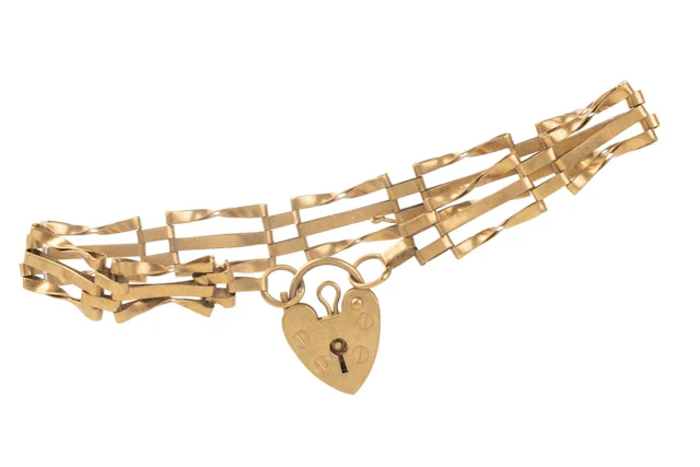 GOLD GATE BRACELET LATE 20TH CENTURY
