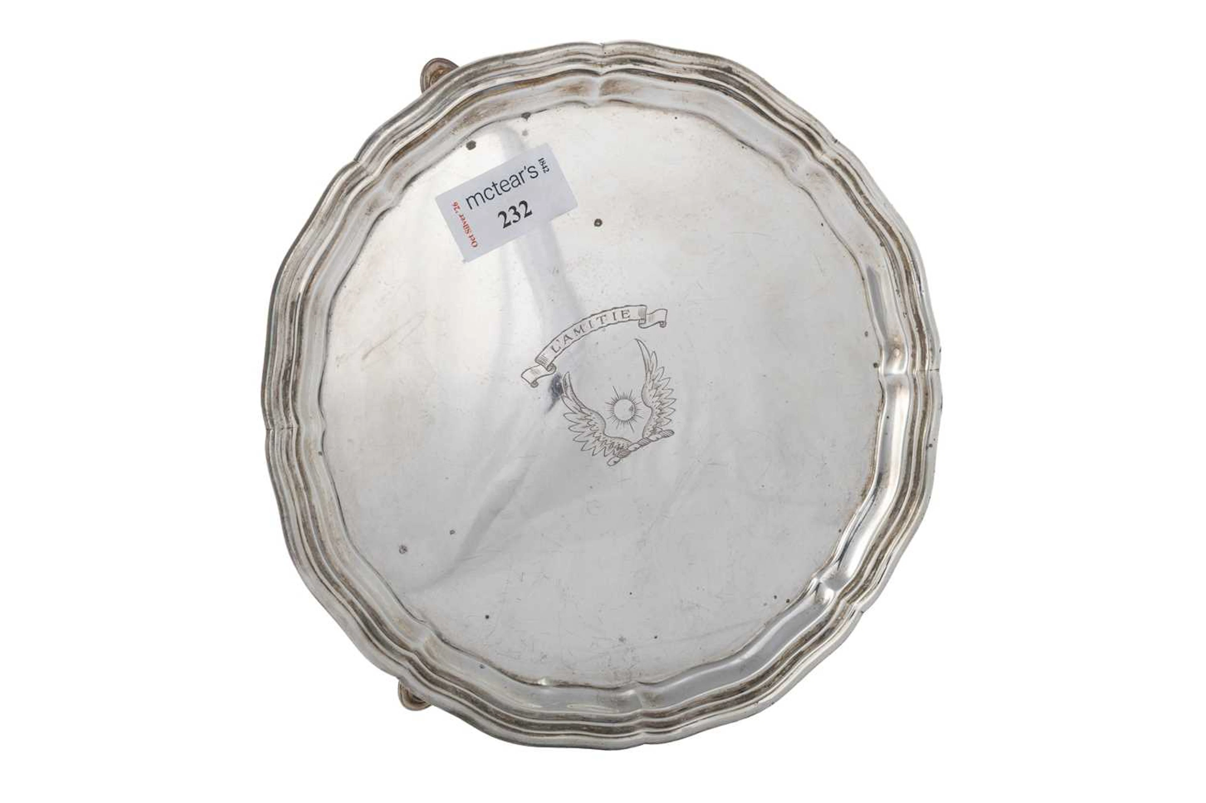GEORGE V SILVER CARD TRAY MAKER HAMILTON & INCHES, EDINBURGH 1932