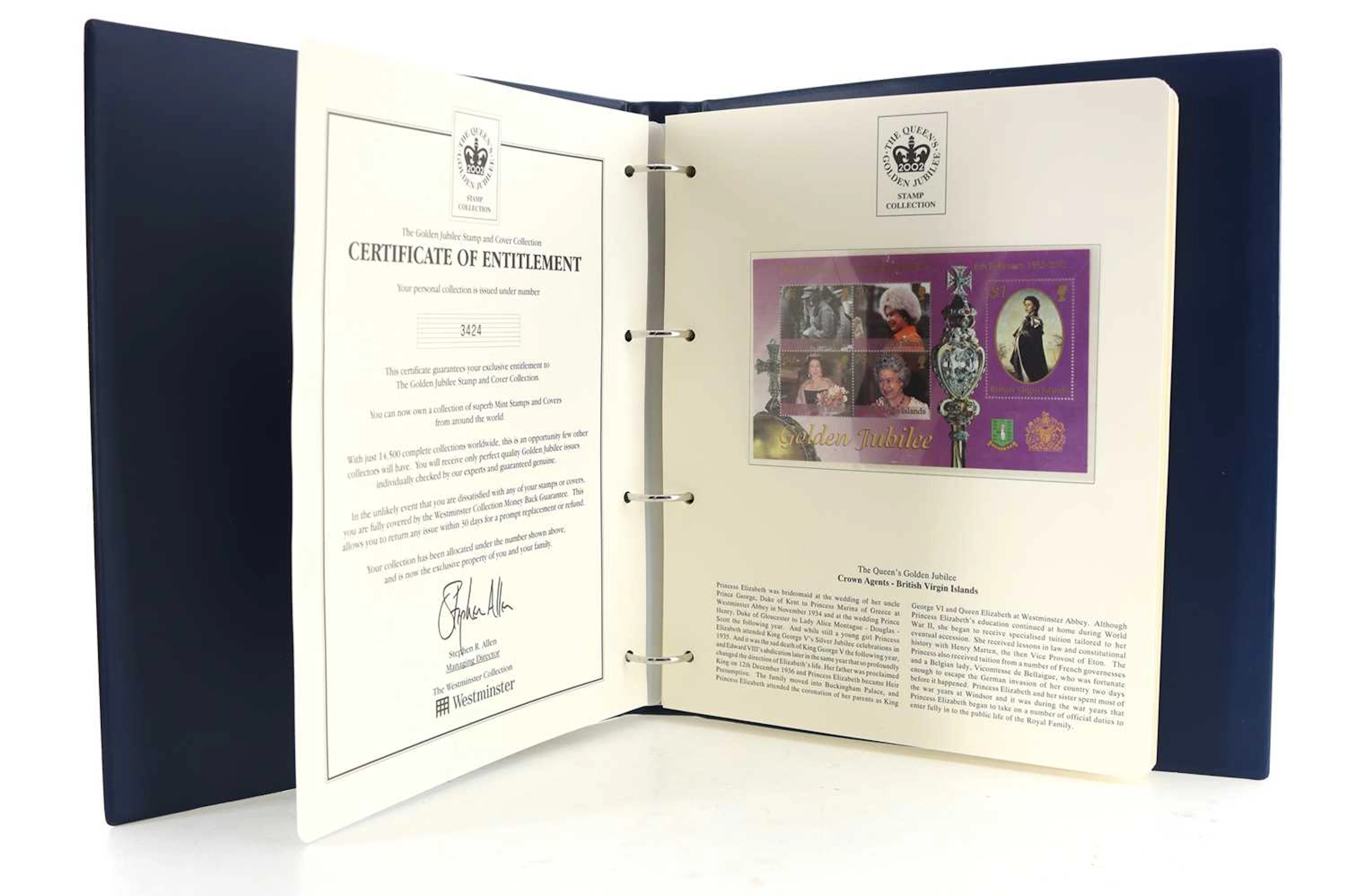QUEENS GOLDEN JUBILEE STAMP AND COIN COVER COLLECTION 2002