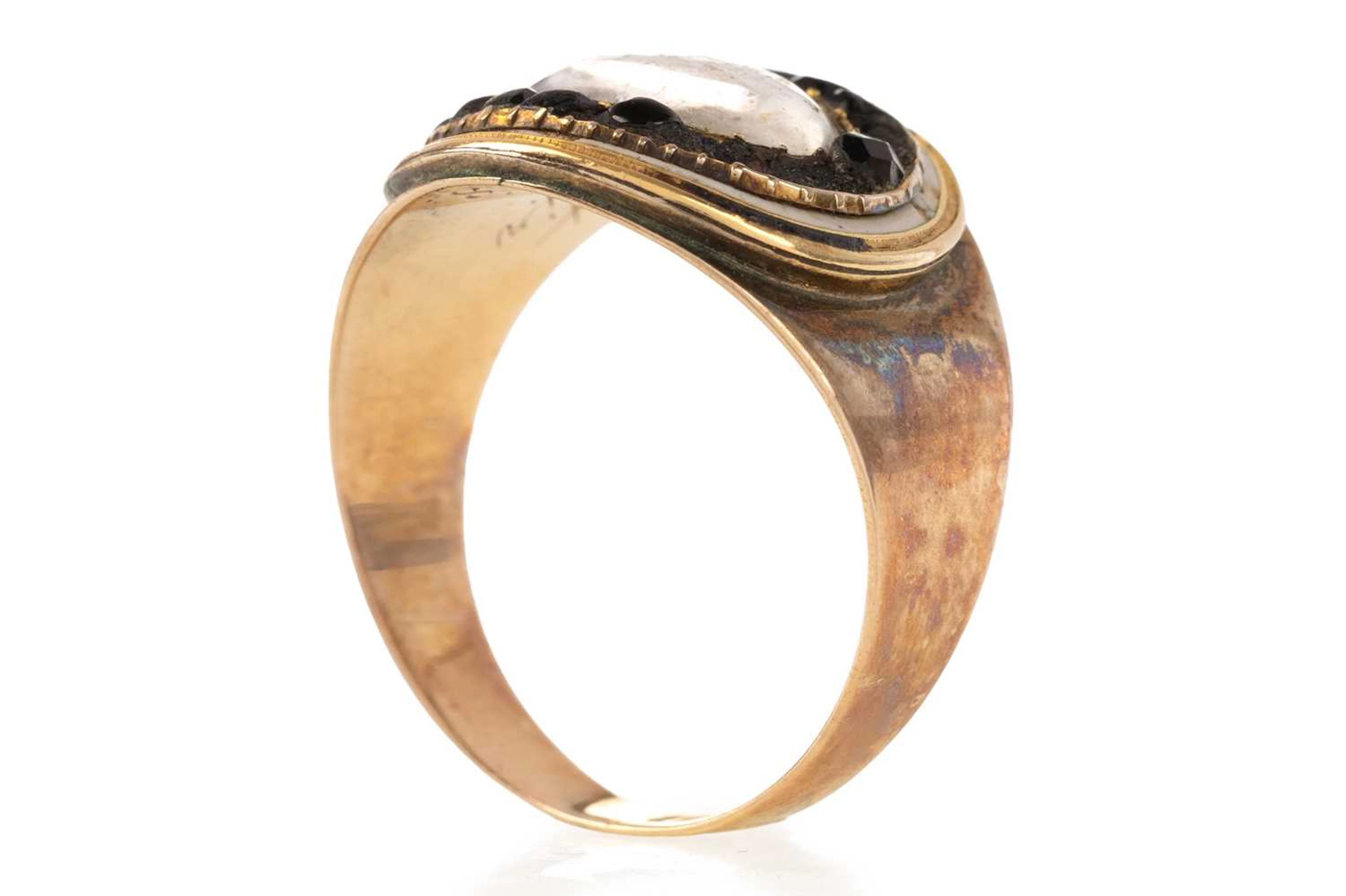 IMPRESSIVE GEORGIAN MOURNING RING DATED 1798