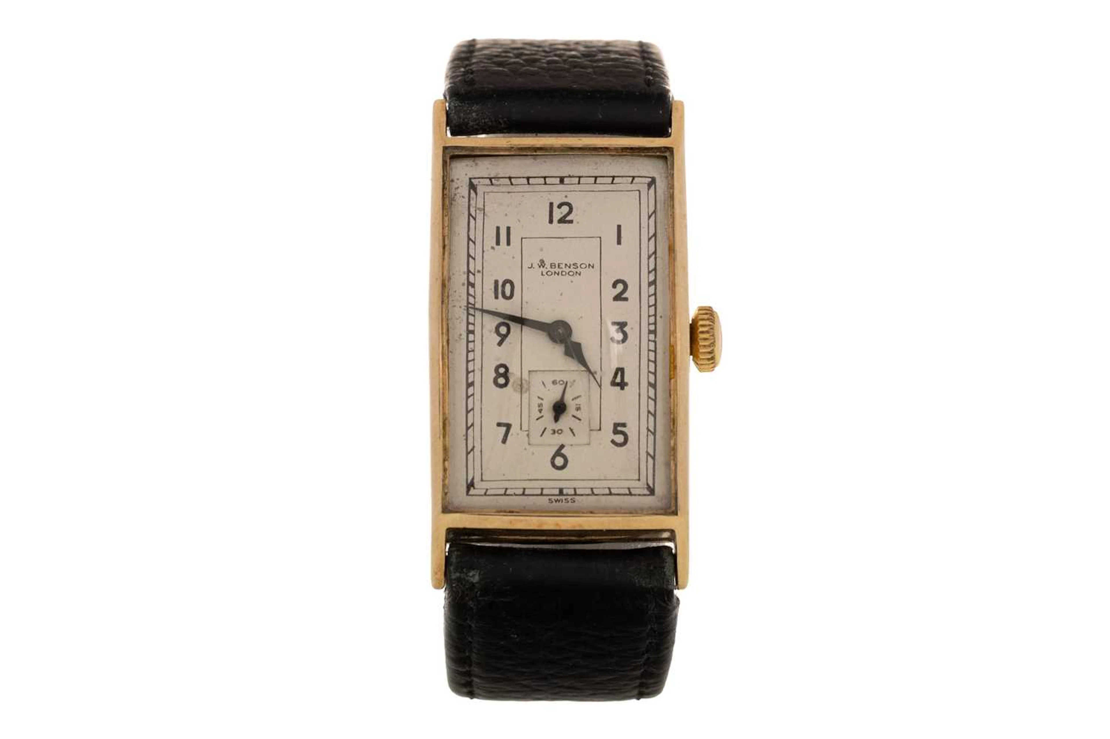 J W BENSON NINE CARAT GOLD MANUAL WIND WRIST WATCH