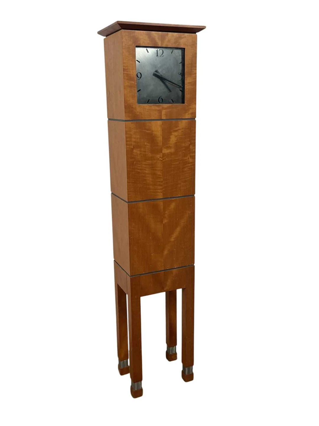 LEO SADLEK AMERICAN CHERRY WOOD LONGCASE CLOCK LATE 20TH CENTURY