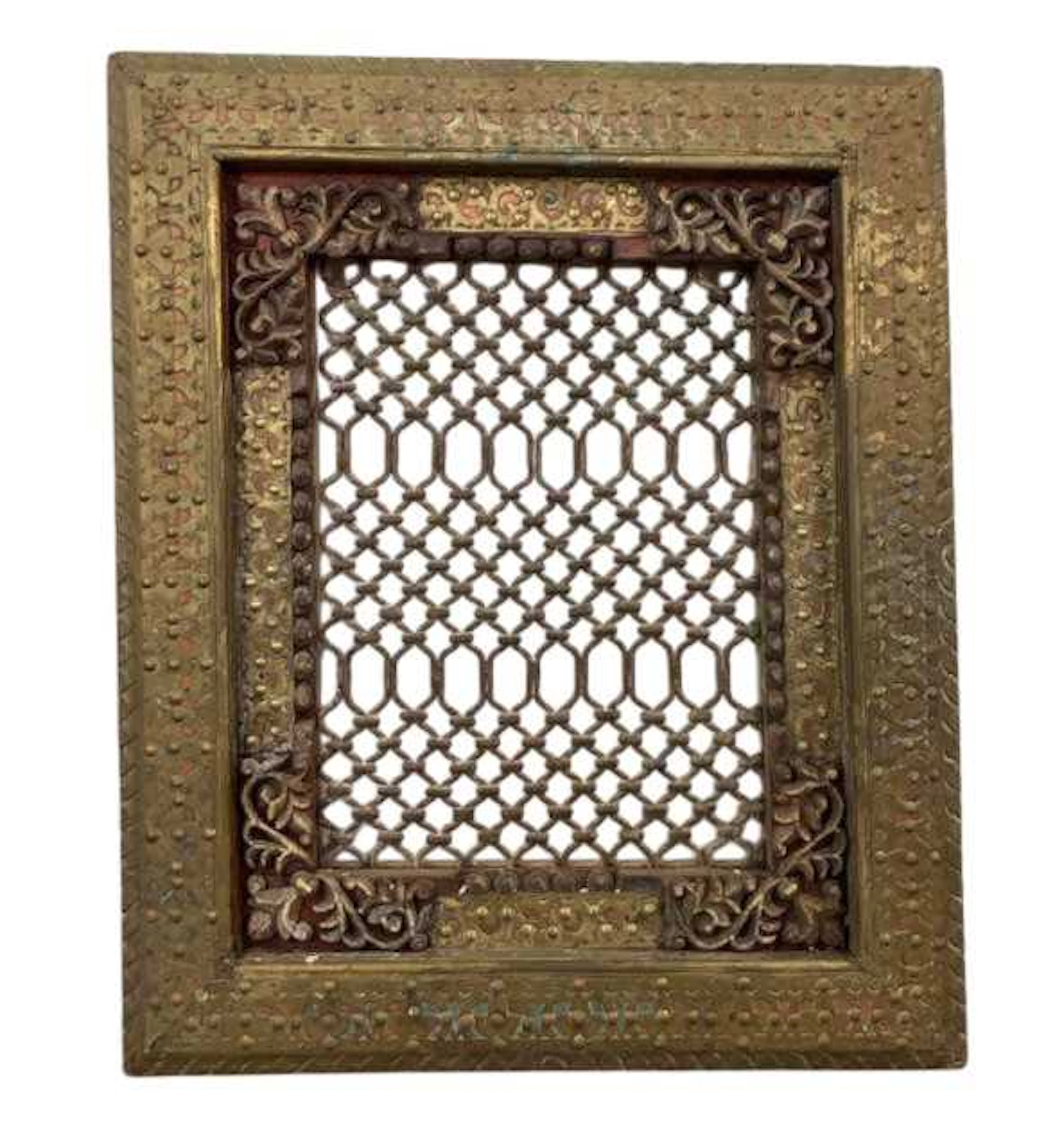 INDIAN FRAMED 'JALI' WINDOW LATE 19TH CENTURY
