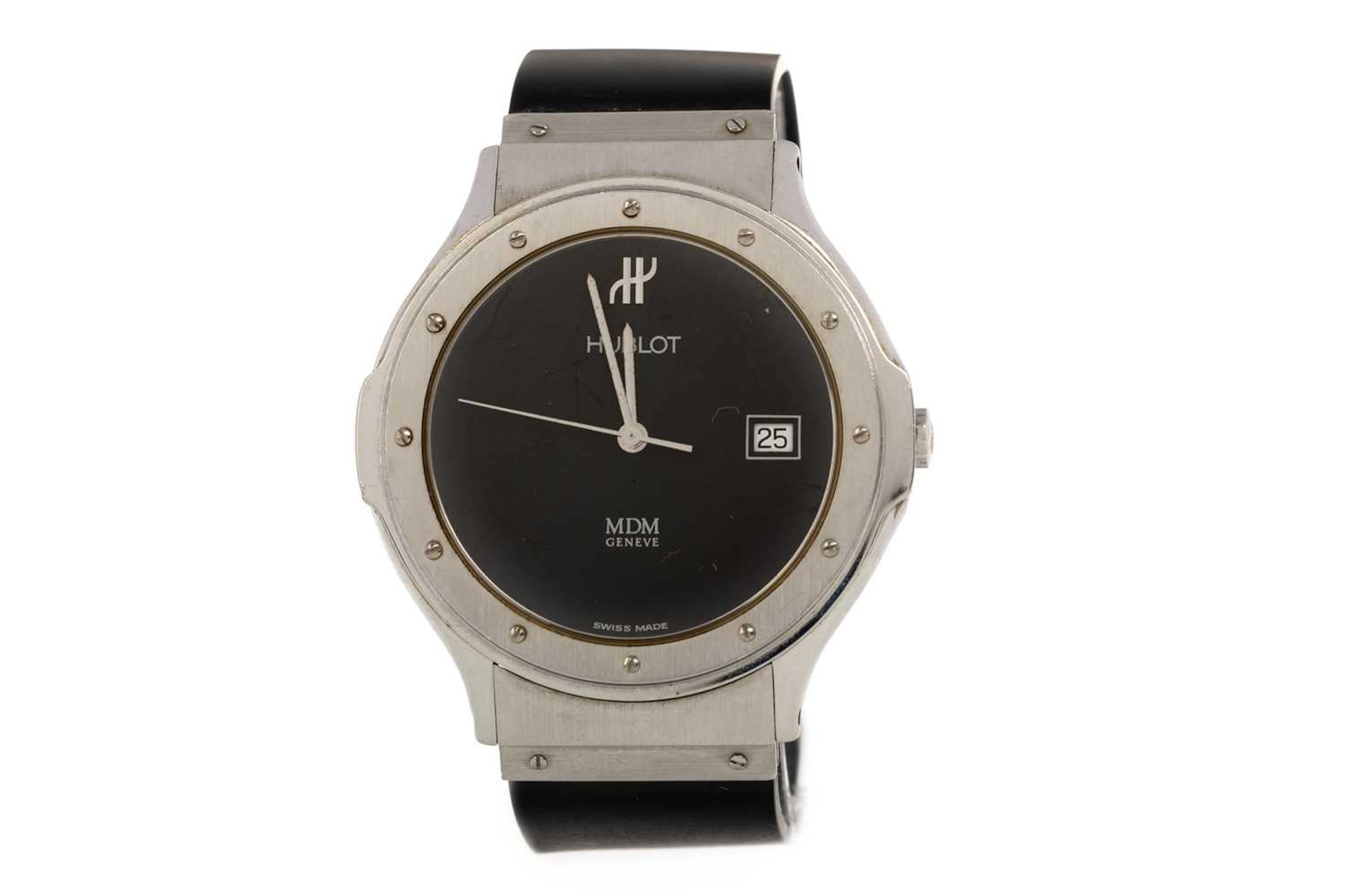 HUBLOT MDM STAINLESS STEEL QUARTZ WRIST WATCH
