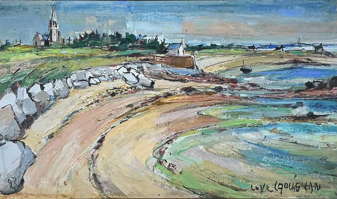 LOYS LAOUENAN (1930-2024) COASTLINE WITH CHAPEL