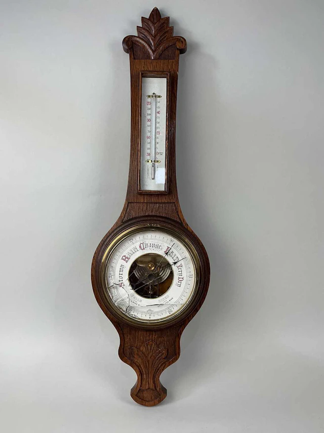 ANEROID BAROMETER WITH THERMOMETER EARLY 20TH CENTURY