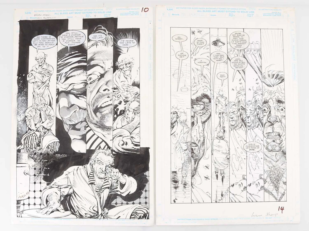 MARVEL UK- ORIGINAL COMIC ARTWORK, TWO PAGES. 1993