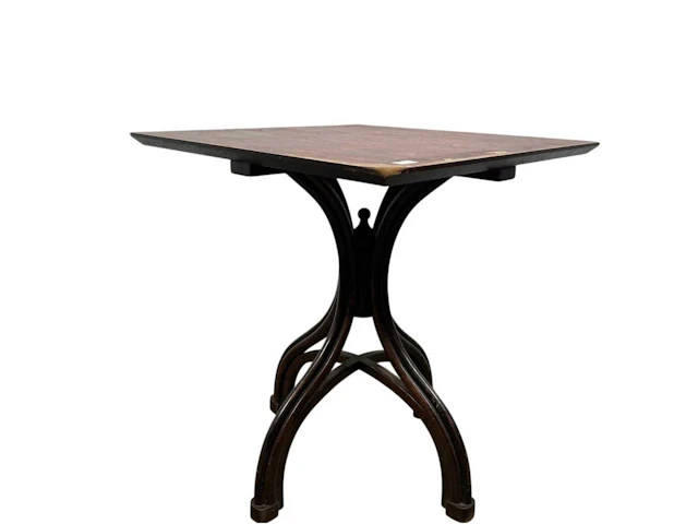 STAINED MAHOGANY BENTWOOD TABLE, LATE 20TH CENTURY ALONG WITH A MAHOGANY