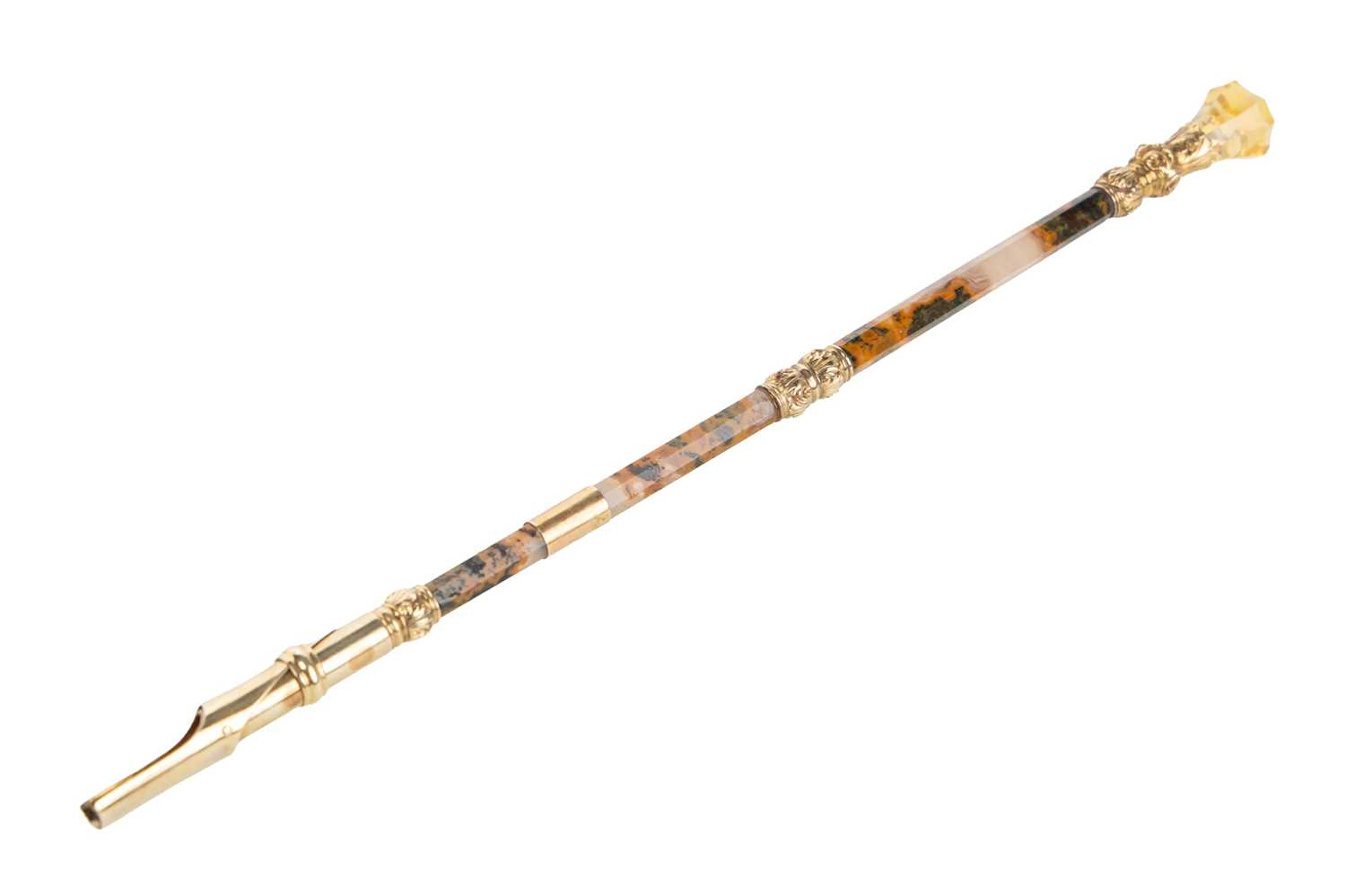 VICTORIAN AGATE PEN LATE 19TH CENTURY