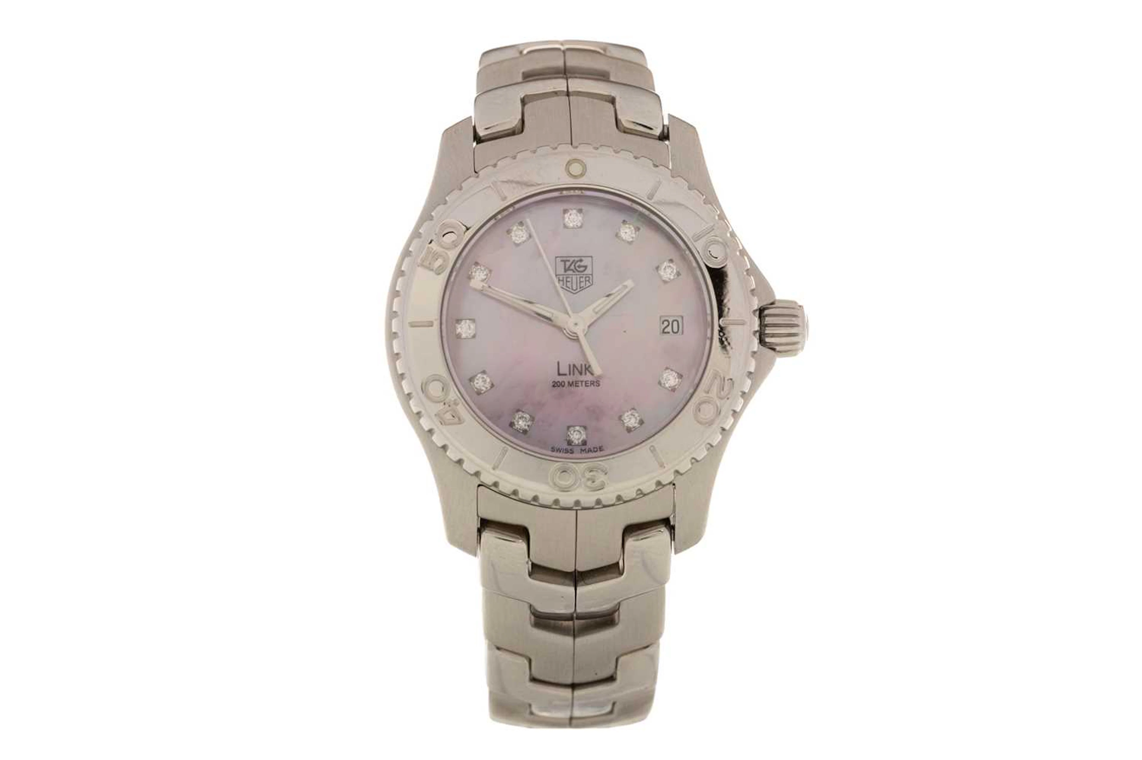 TAG HEUER LINK STAINLESS STEEL QUARTZ WRIST WATCH