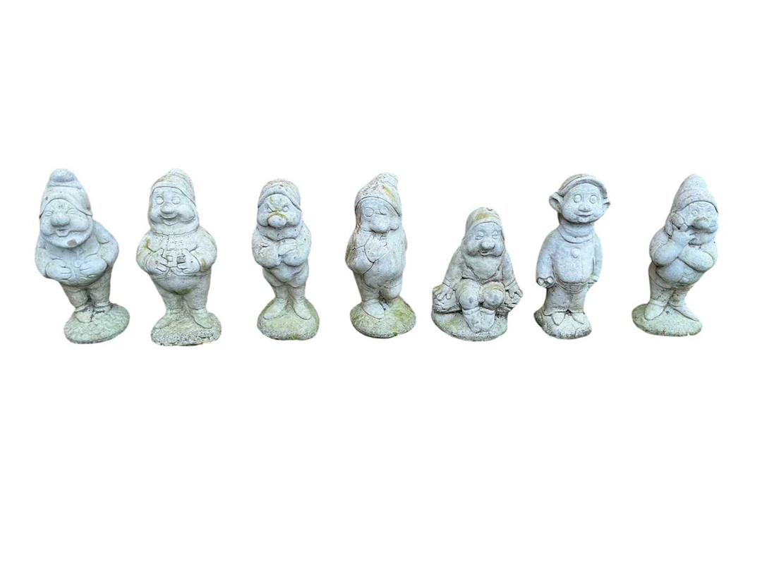 SET OF CONCRETE 'DISNEY' DWARVES EARLY 21ST CENTURY