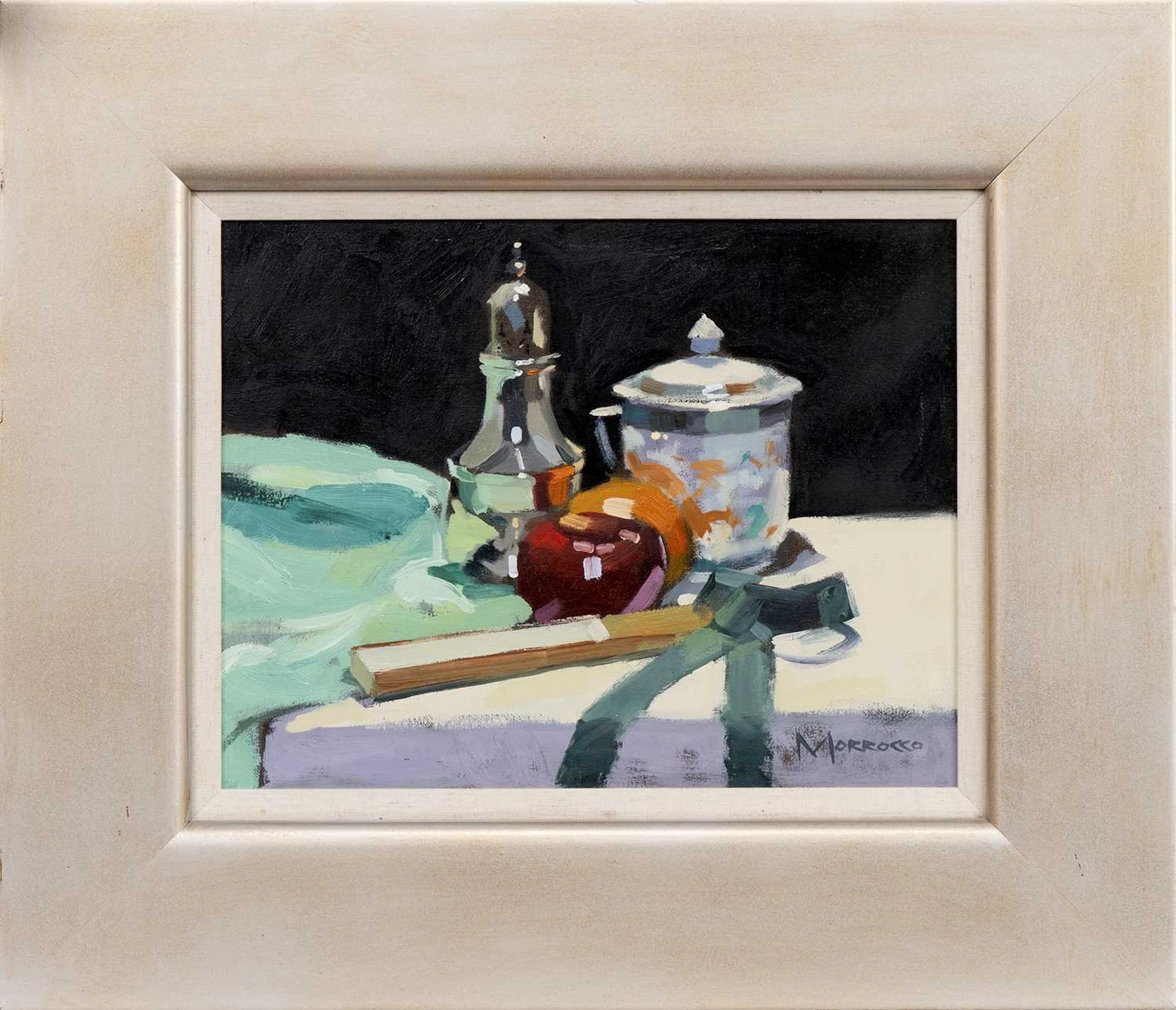 * JACK MORROCCO DA (SCOTTISH b. 1953) STILL LIFE WITH SILVER SUGAR CASTER