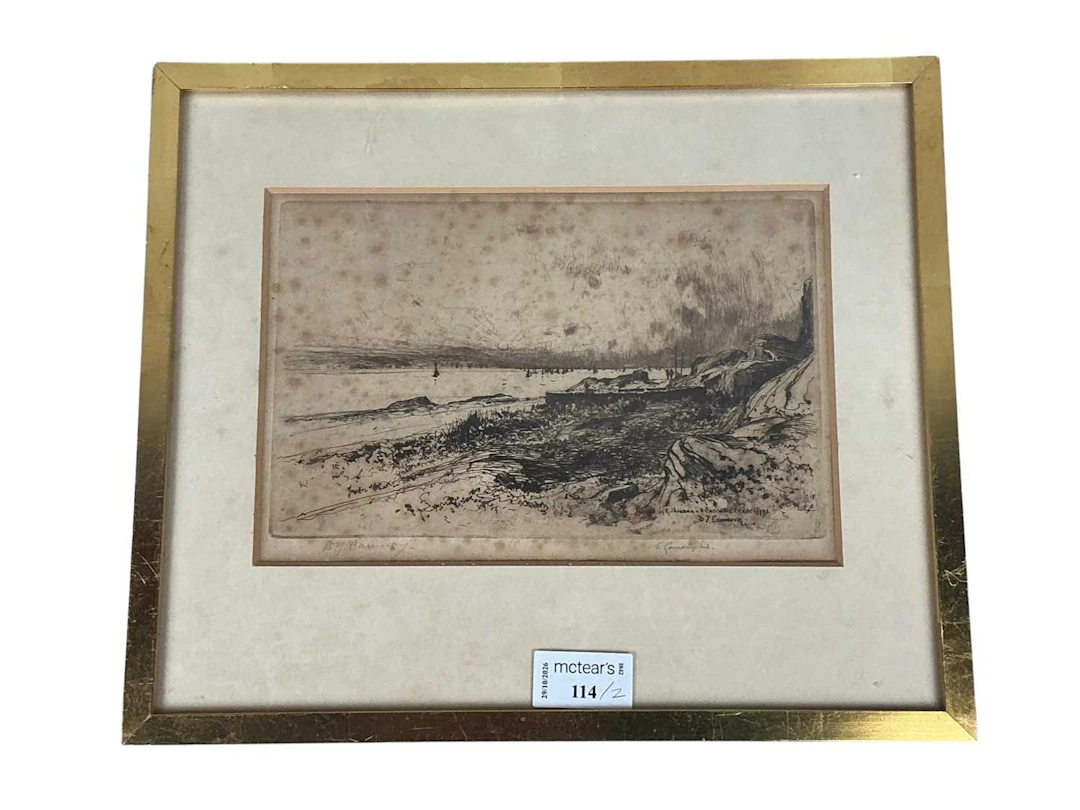 DAVID YOUNG CAMERON (SCOTLAND 1865-1945) TWO ETCHINGS