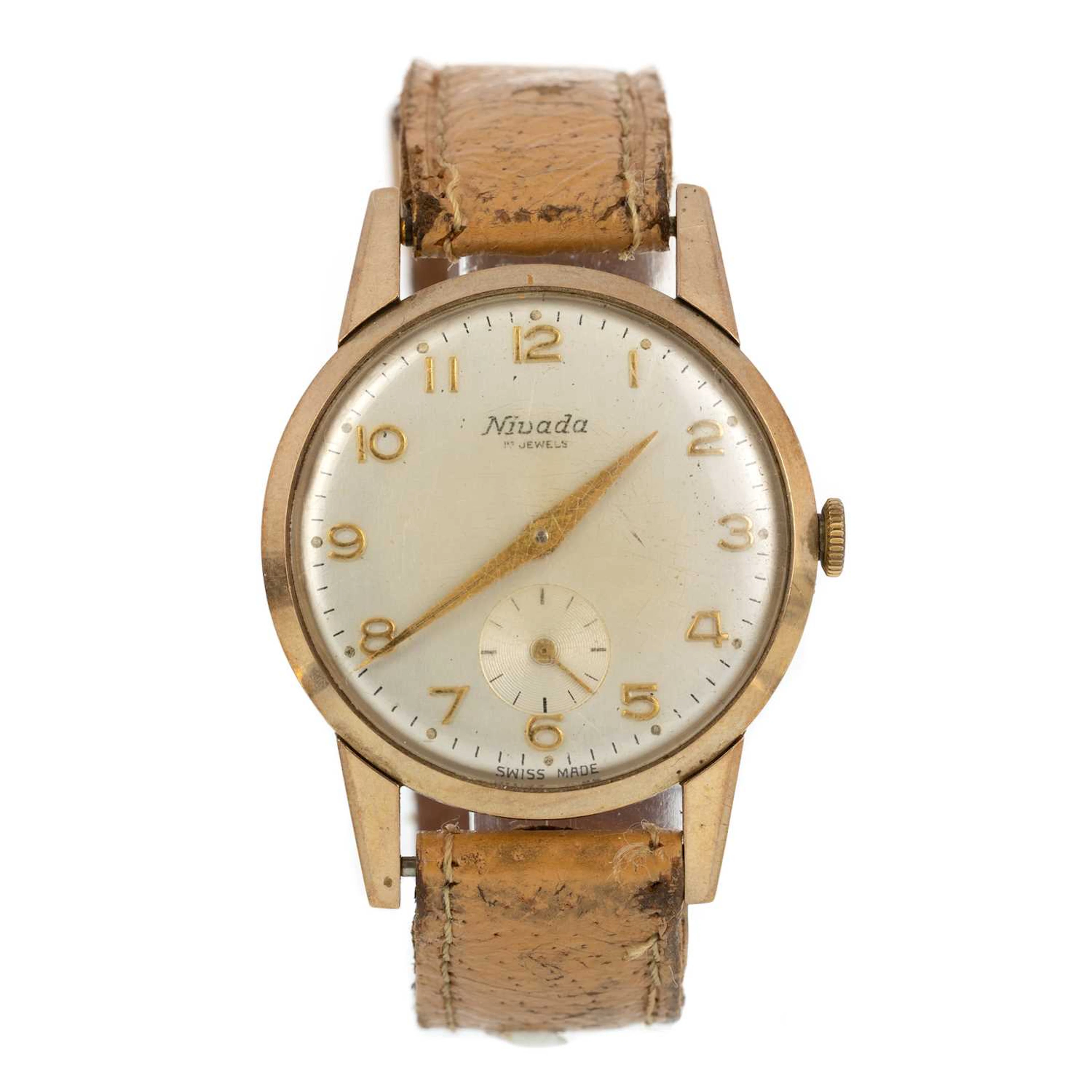 NIVADA NINE CARAT GOLD MANUAL WIND WRIST WATCH