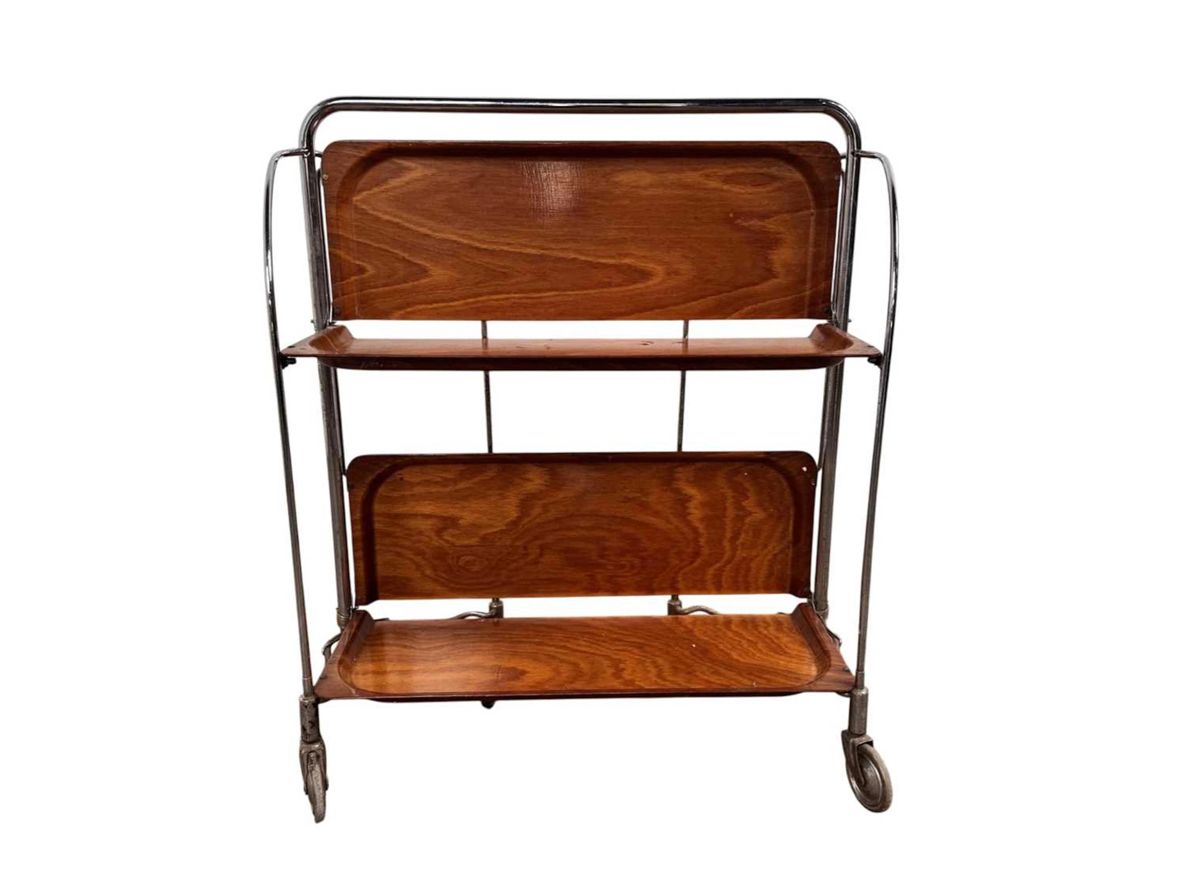 SET OF GERMAN 'GERLINOL' FOLDING SHELVES MID 20TH CENTURY