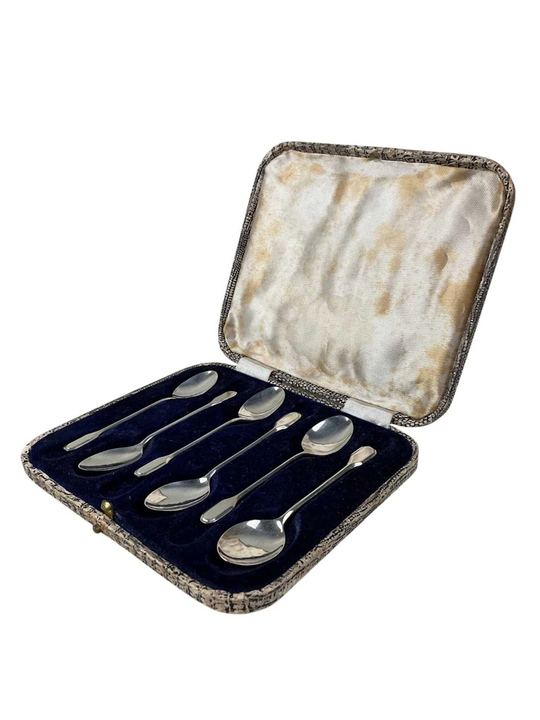 SET OF SIX ELIZABETH II SILVER TEASPOONS BIRMINGHAM 1968