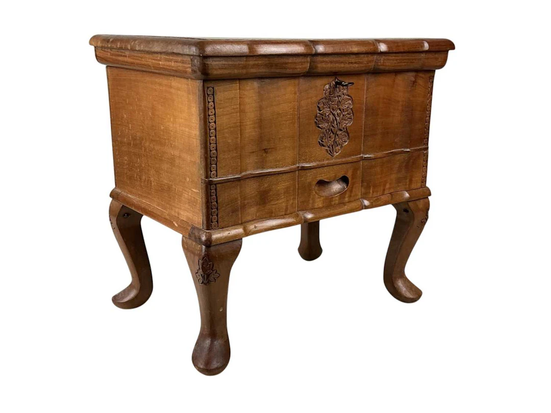 INDIAN HARDWOOD SEWING BOX LATE 20TH CENTURY