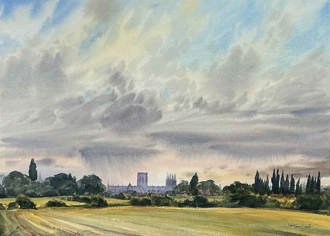 * J F TURNBULL LANDSCAPE WITH CATHEDRAL